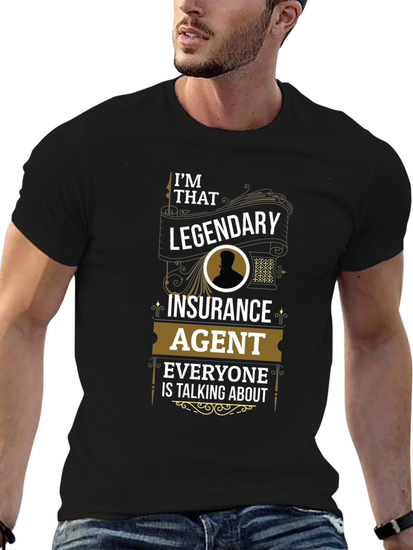 Black Legendary Insurance Agent T-Shirt - Bold Graphic Tee view 6