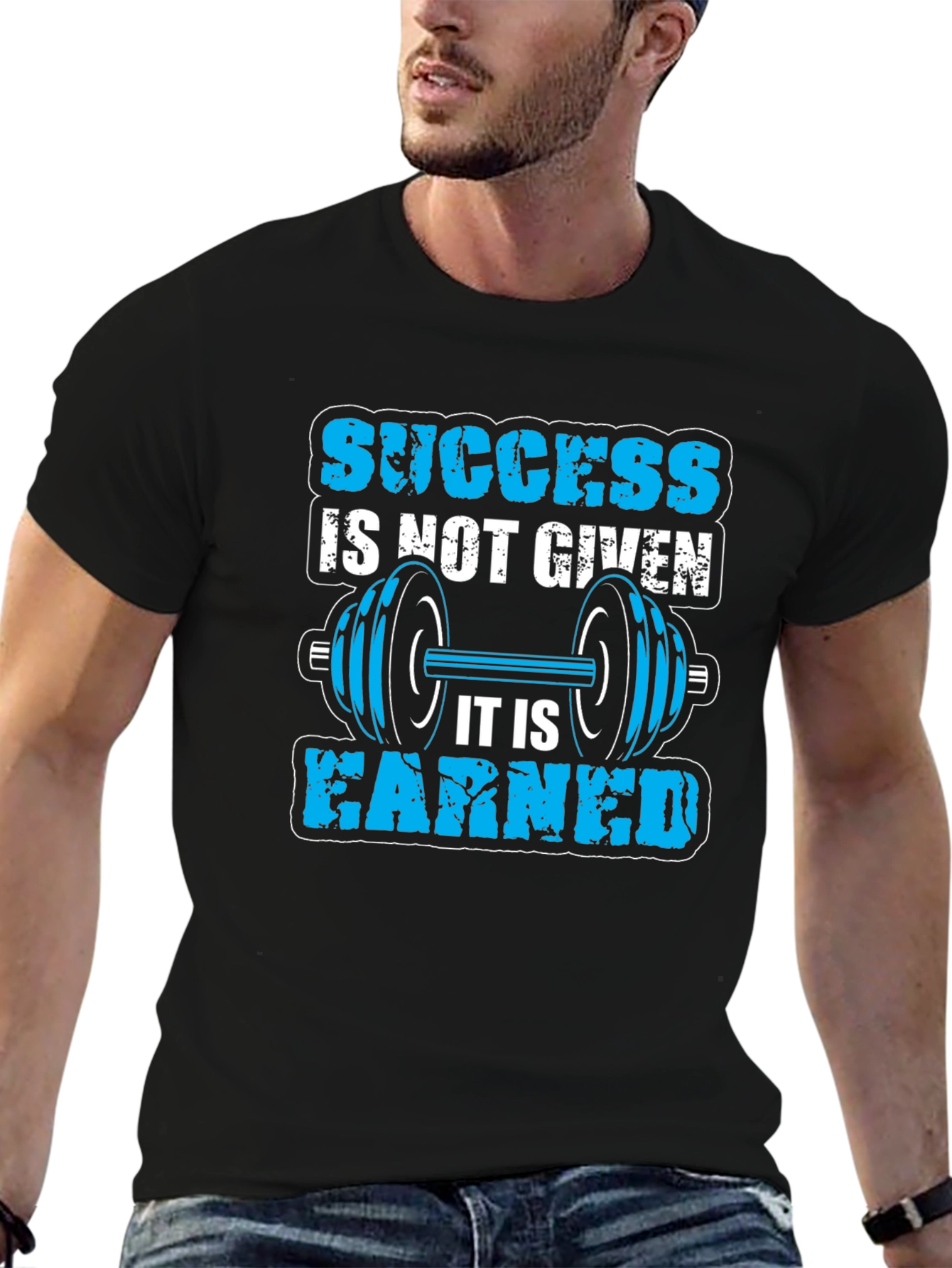 Black Success Earned Gym T-Shirt view 6