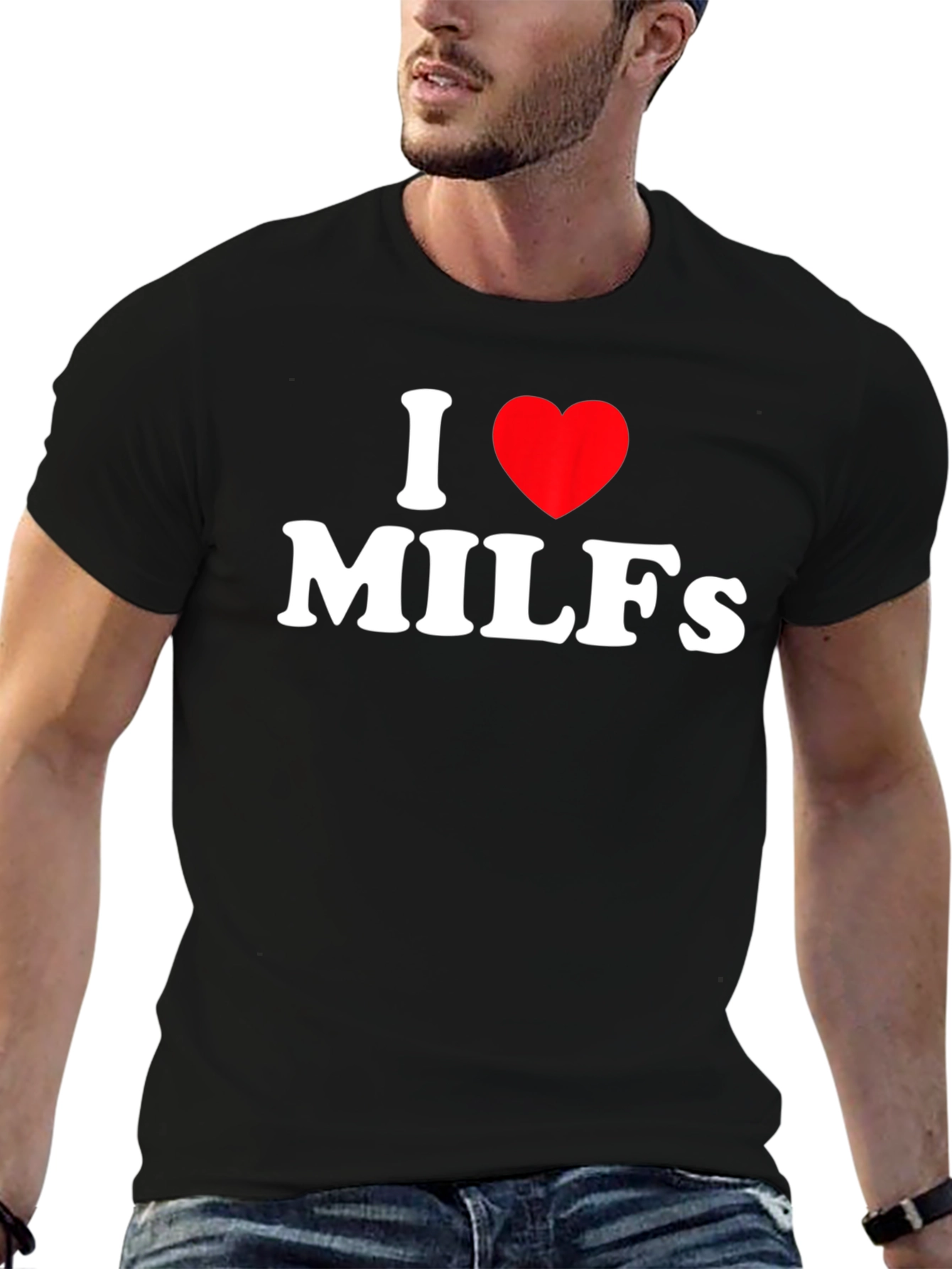 Black I Heart MILFs Black Graphic Tee view 6
