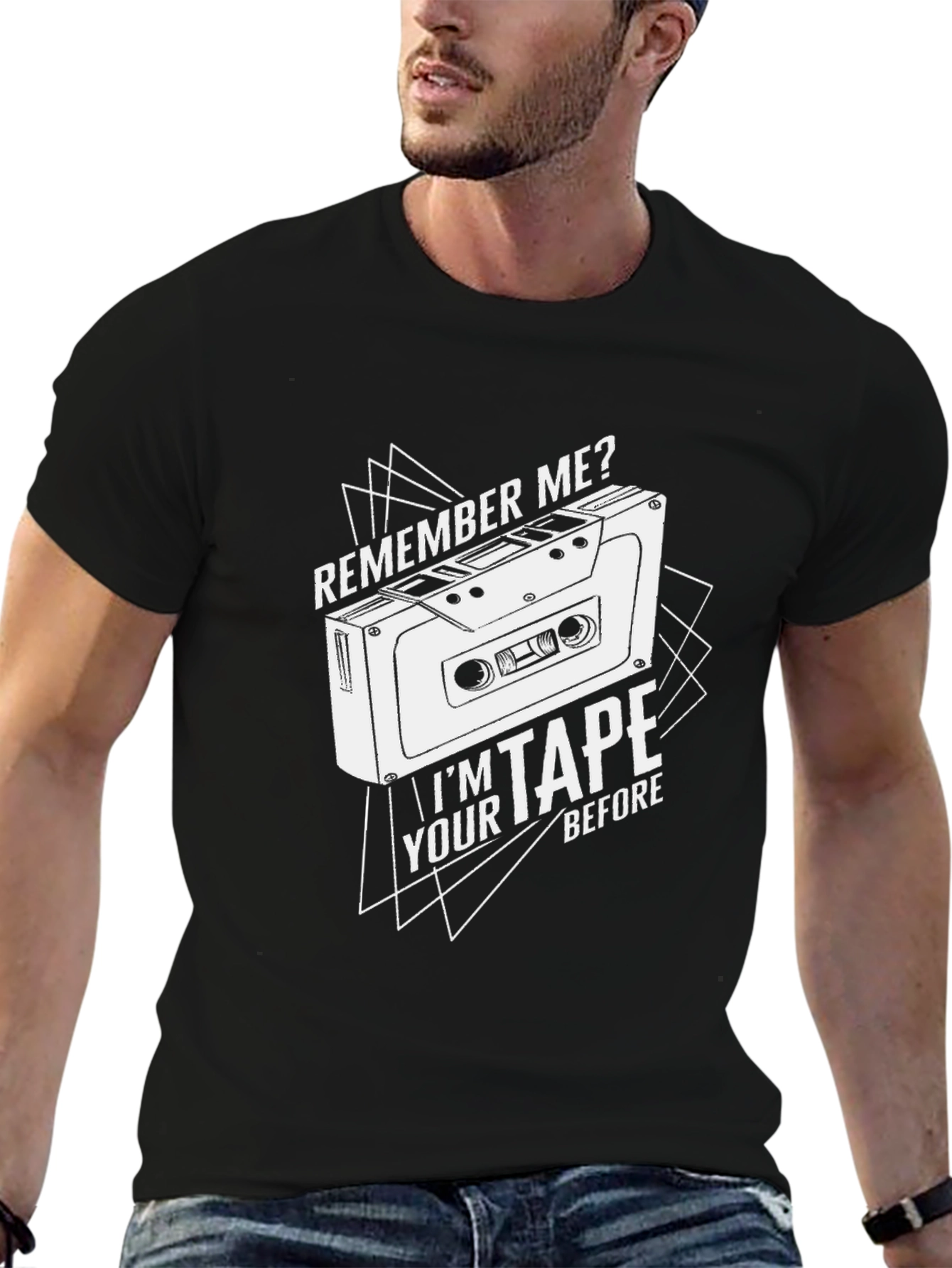 Black Remember Me? Retro Cassette Tape Graphic T-Shirt view 6