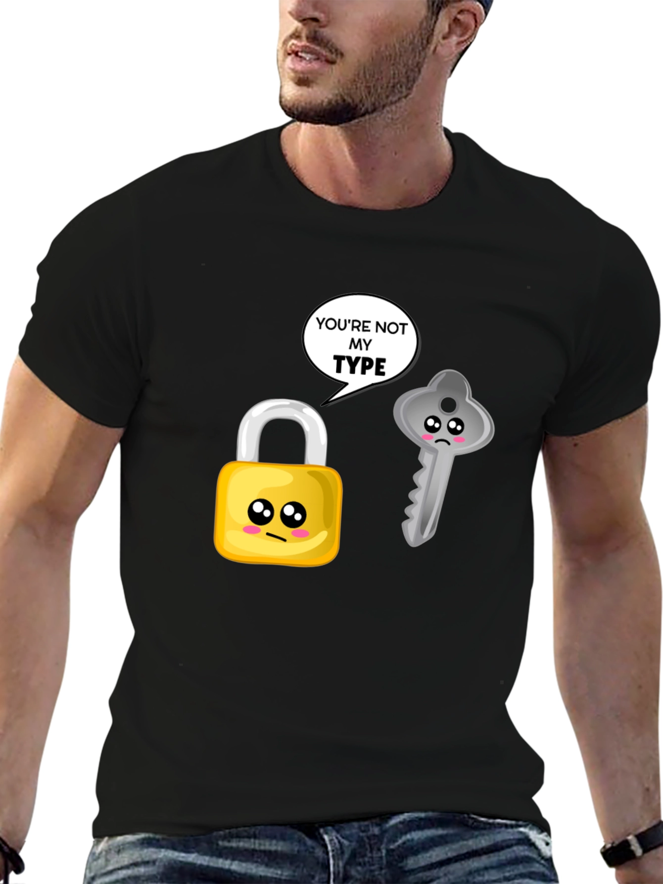 Black You're Not My Type Graphic T-Shirt view 6