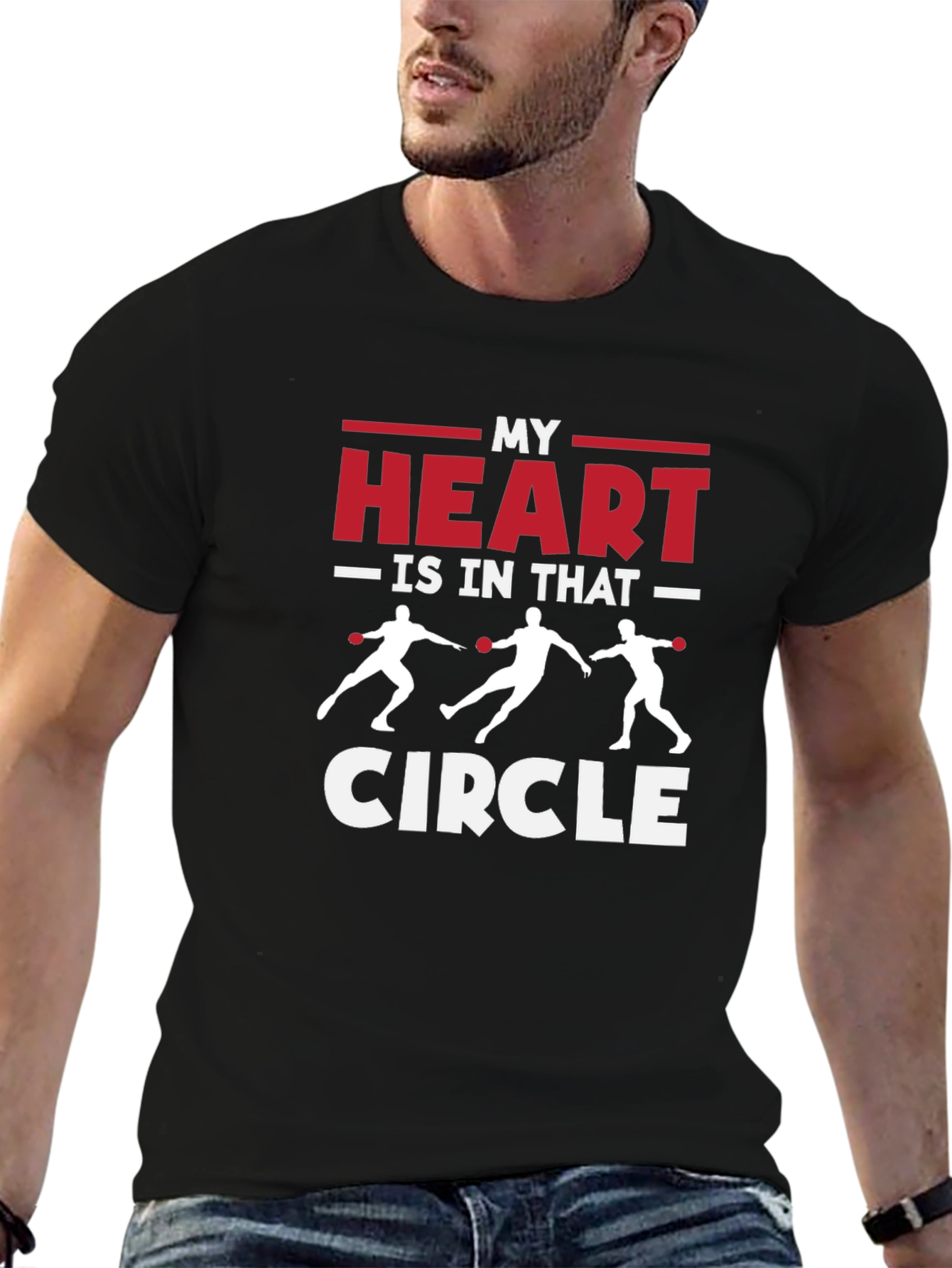 Black Heart in The Circle T-Shirt Dodgeball Design view 6