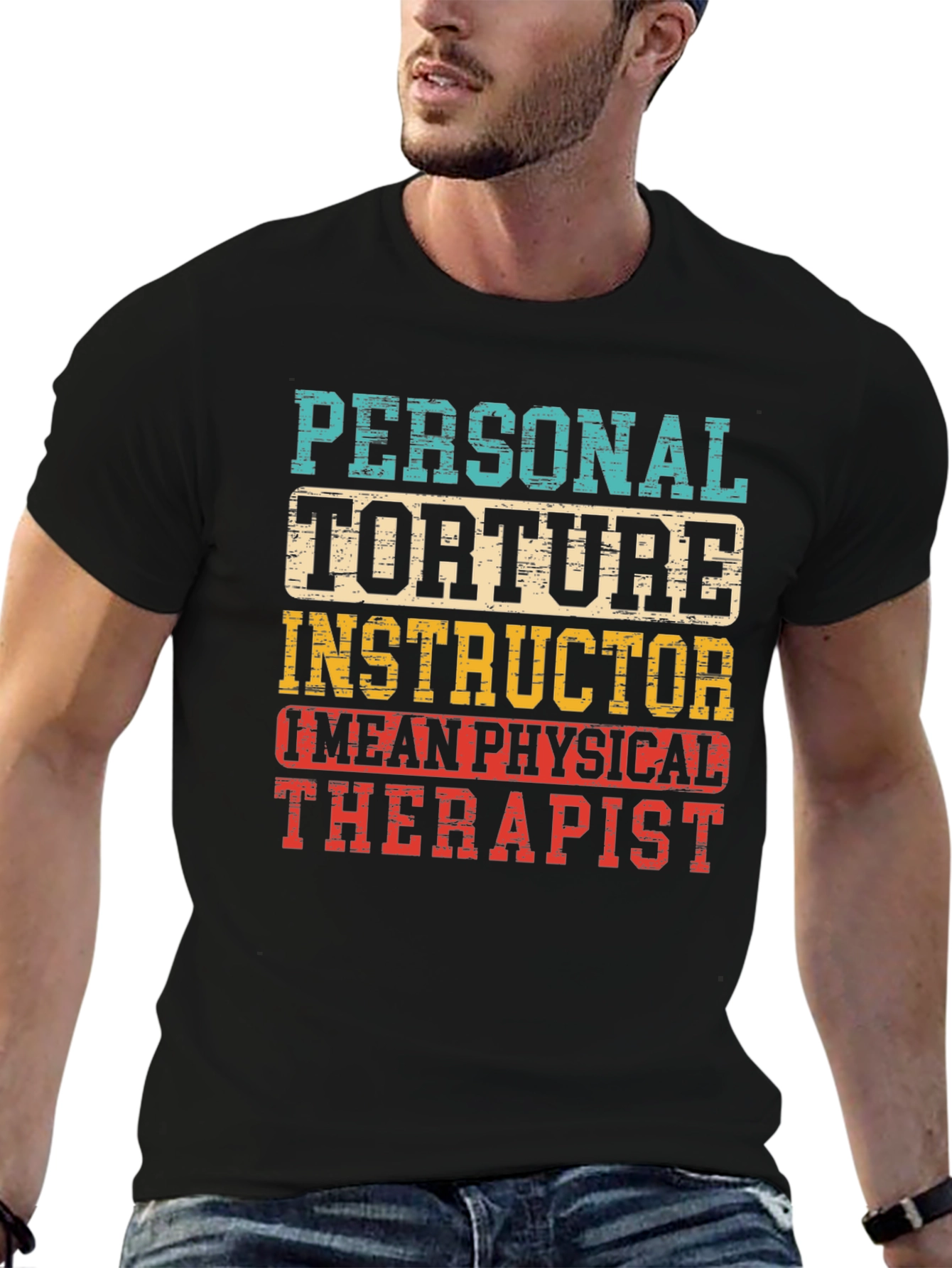 Black Personal Torture Instructor Graphic T-Shirt view 6
