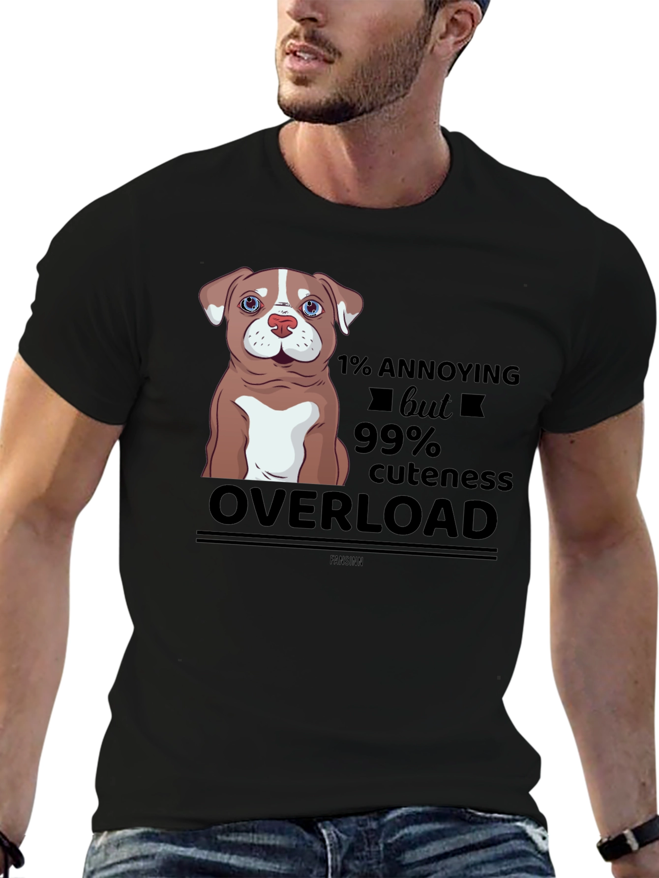Black Annoying But Cute Dog Graphic T-Shirt view 6
