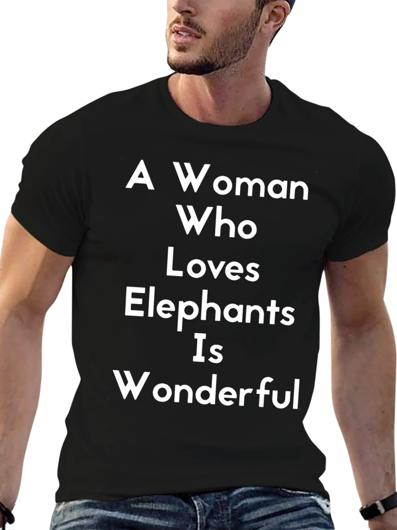 Black Elephant Lover T-Shirt - A Woman Who Loves Elephants Is Wonderful view 6