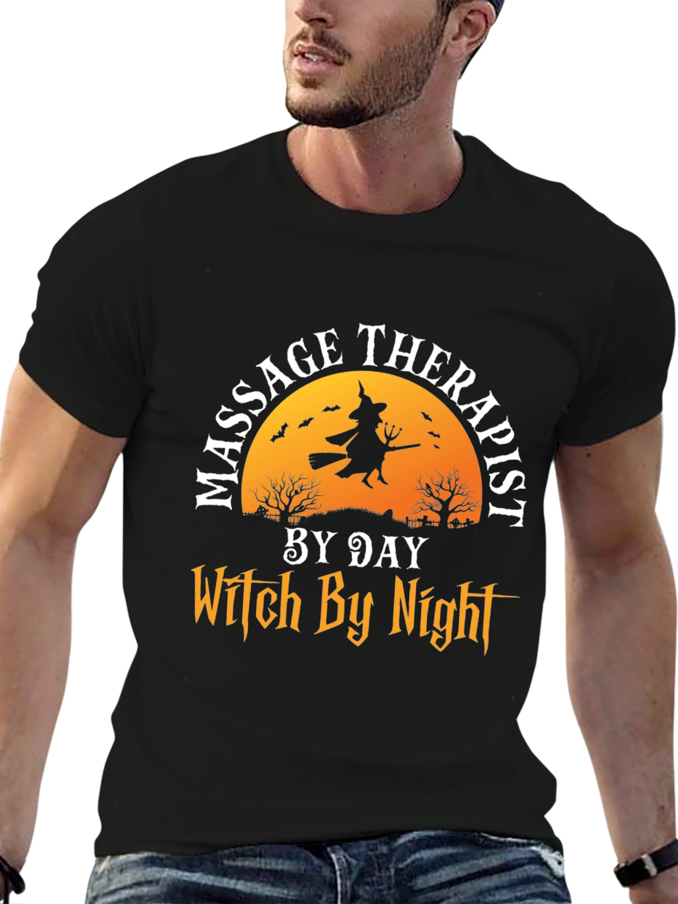 Black Massage Therapist Witch T-Shirt view 6
