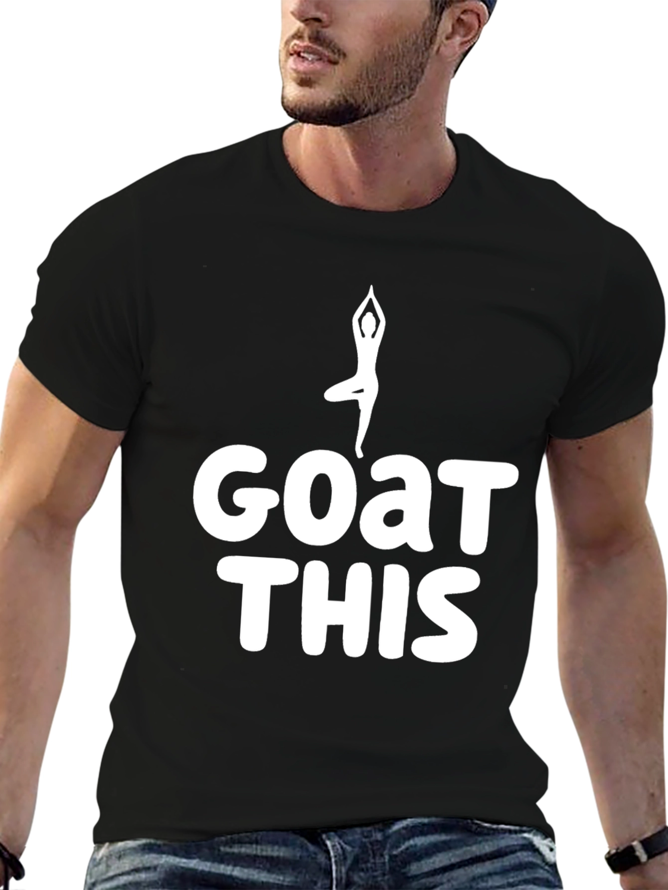 Black Goat Yoga Funny Black T-Shirt view 6