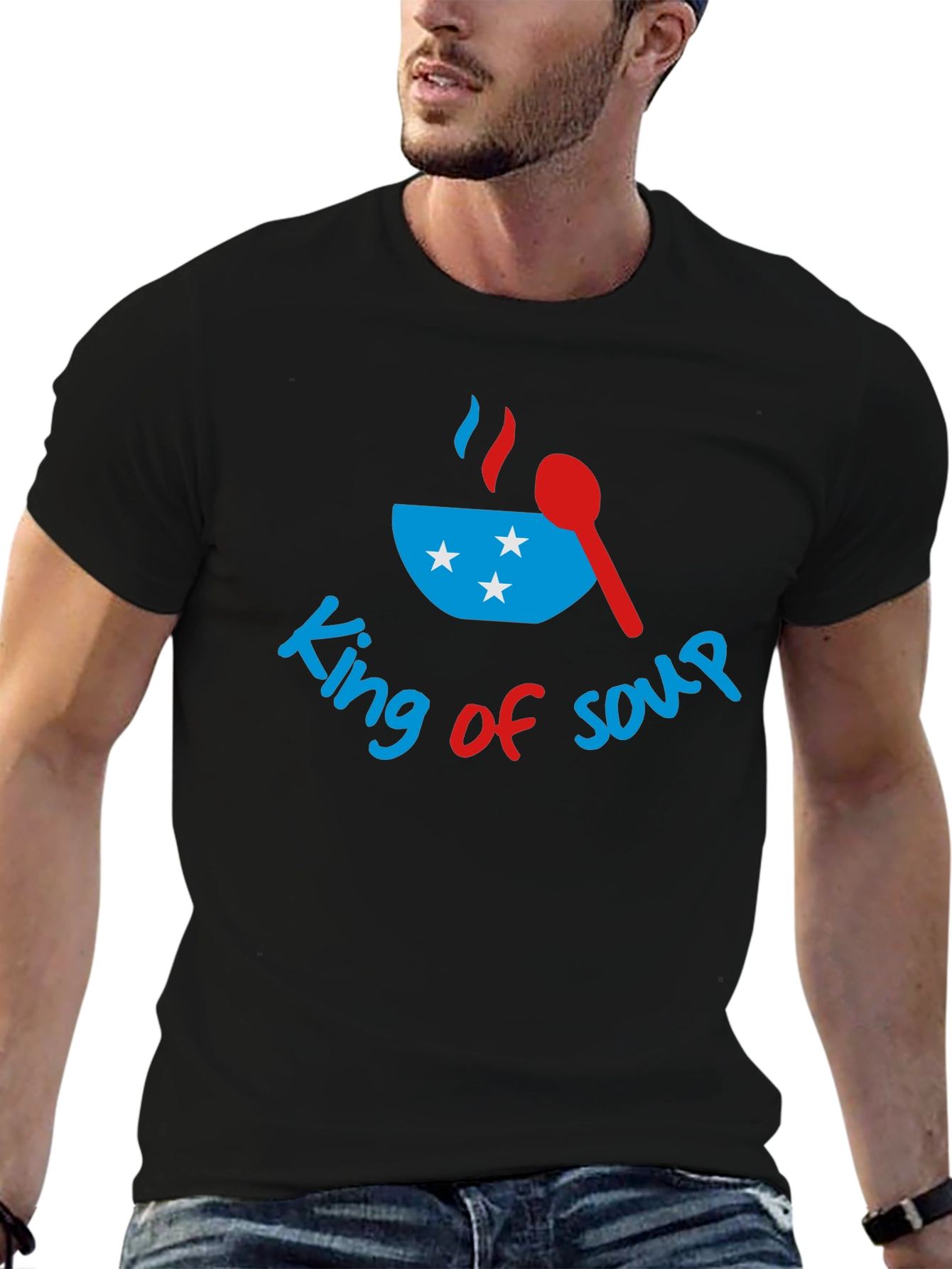 Black King of Soup Graphic T-Shirt view 6