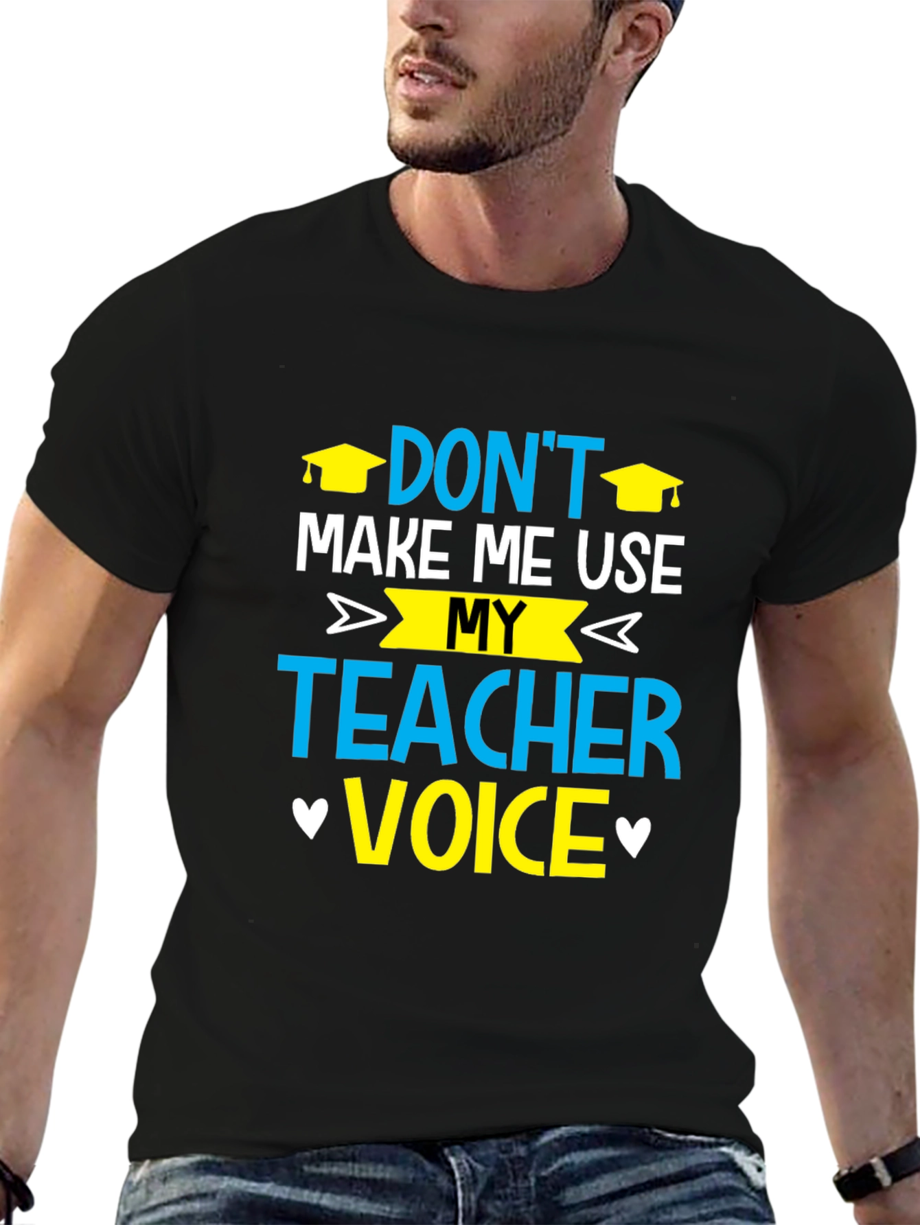 Black Don't Make Me Use My Teacher Voice T-Shirt view 6