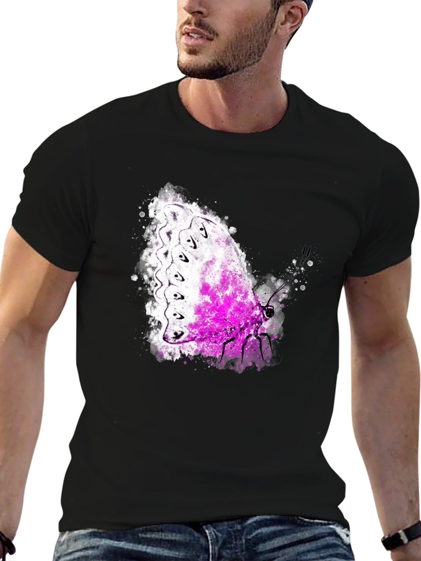 Butterfly Graphic Tee - Men's Black T-Shirt - 6