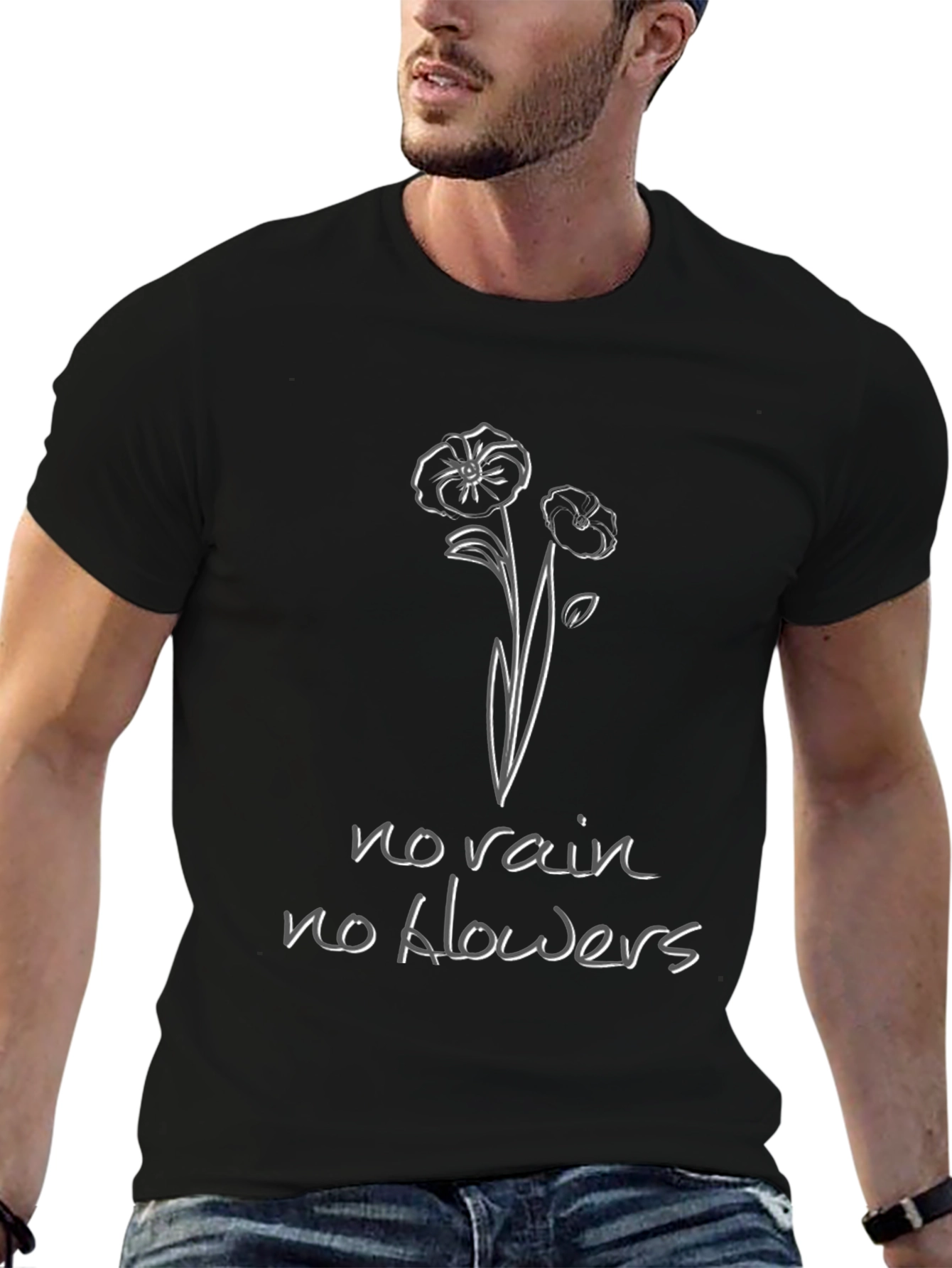 Black No Rain No Flowers Graphic Tee - Black view 6