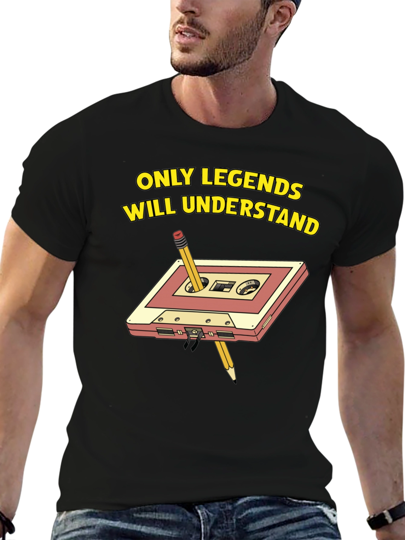 Black Legends Only Cassette Tape T-Shirt view 6