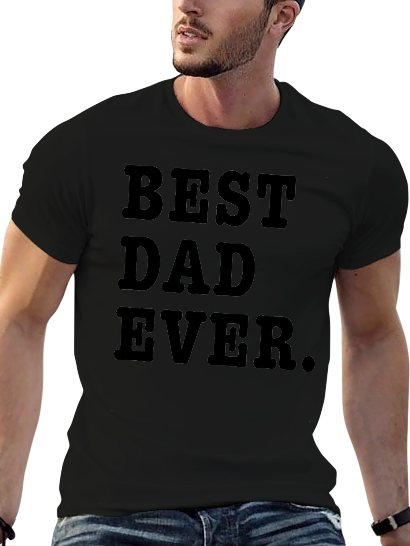 Black Best Dad Ever. Graphic T-Shirt view 6