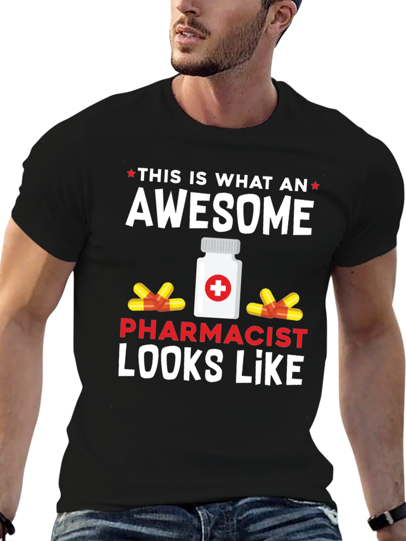Black Awesome Pharmacist T-Shirt view 6