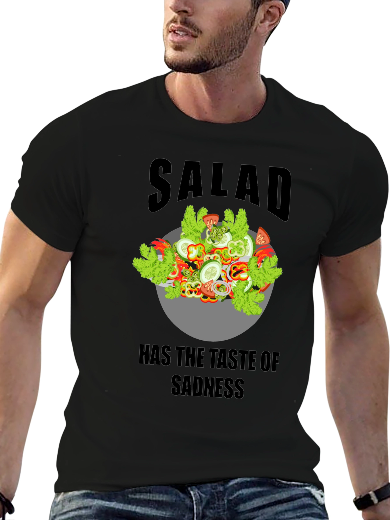 Black Sad Salad Graphic Tee view 6