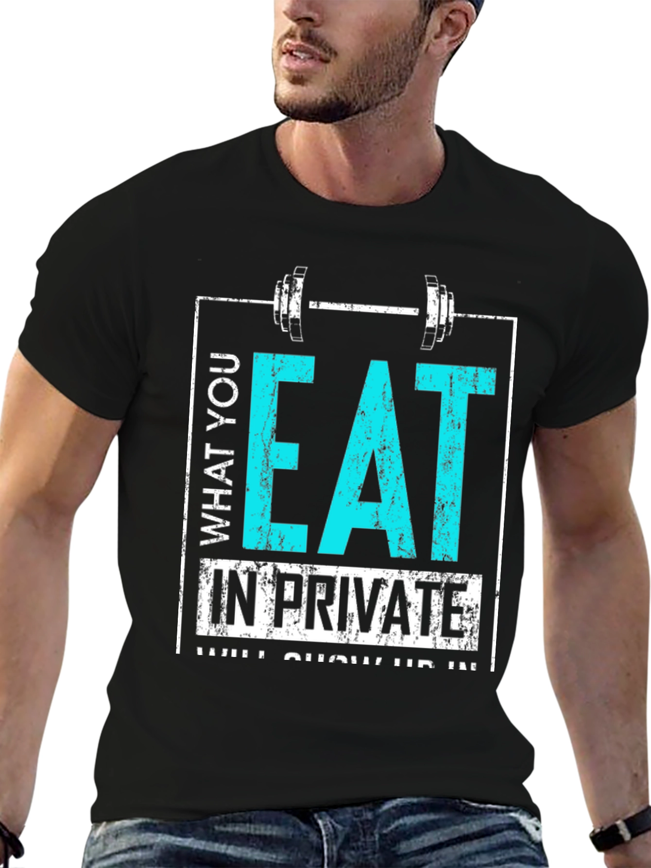 Black Eat In Private Graphic Tee view 6