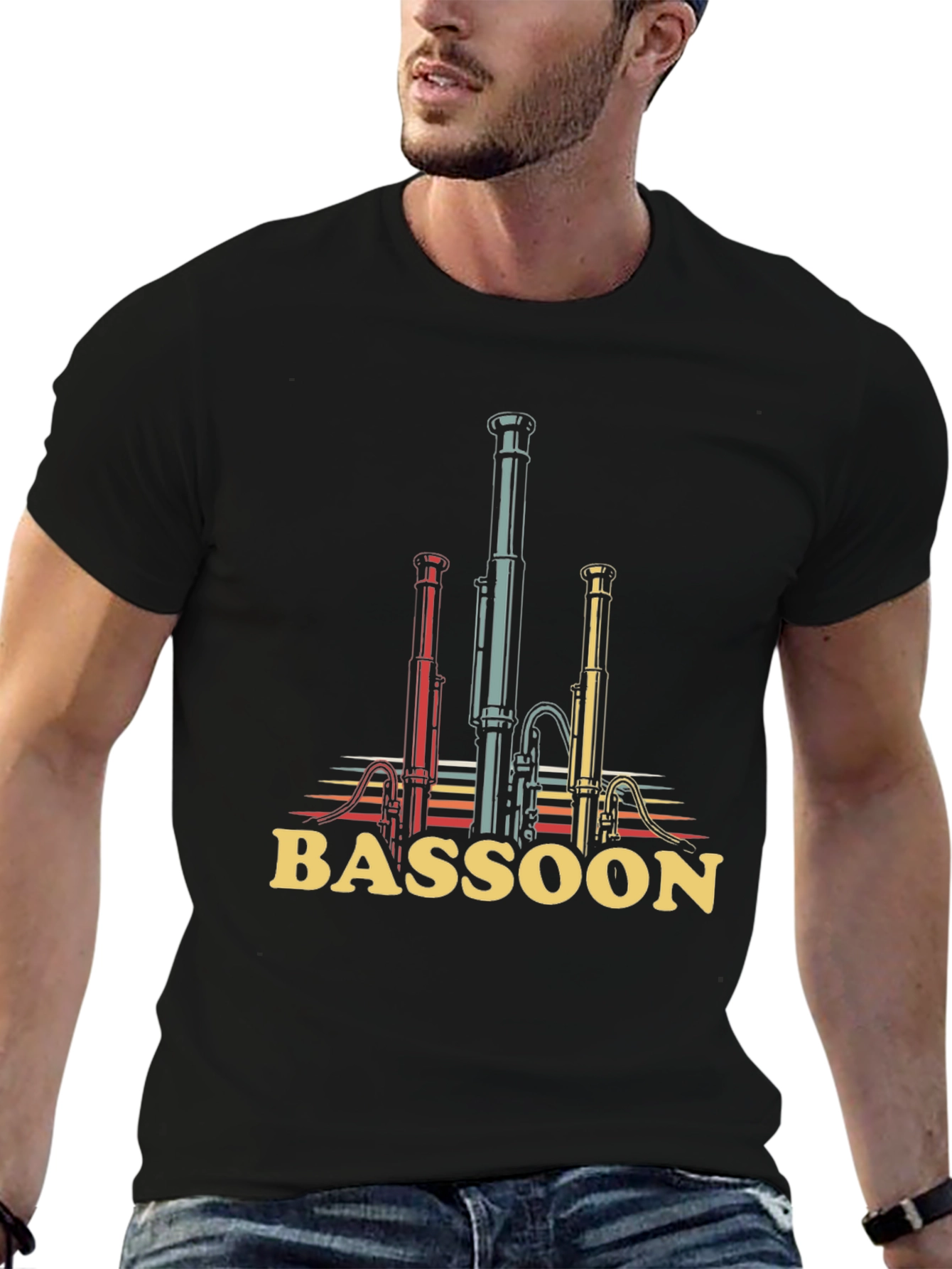 Black Bassoon Graphic Tee - Musician's T-Shirt view 6