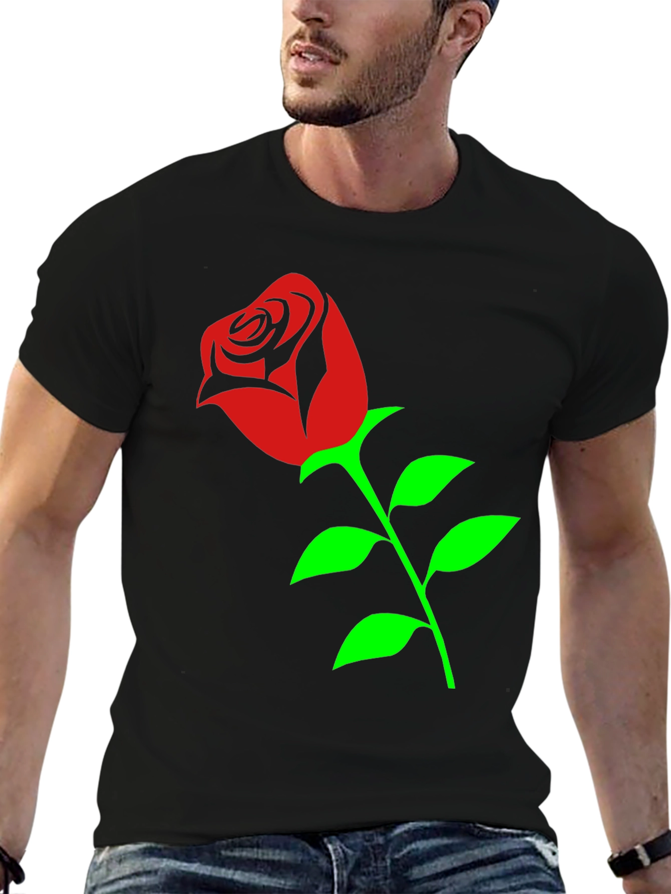 Black Rose Graphic Black T-Shirt view 6