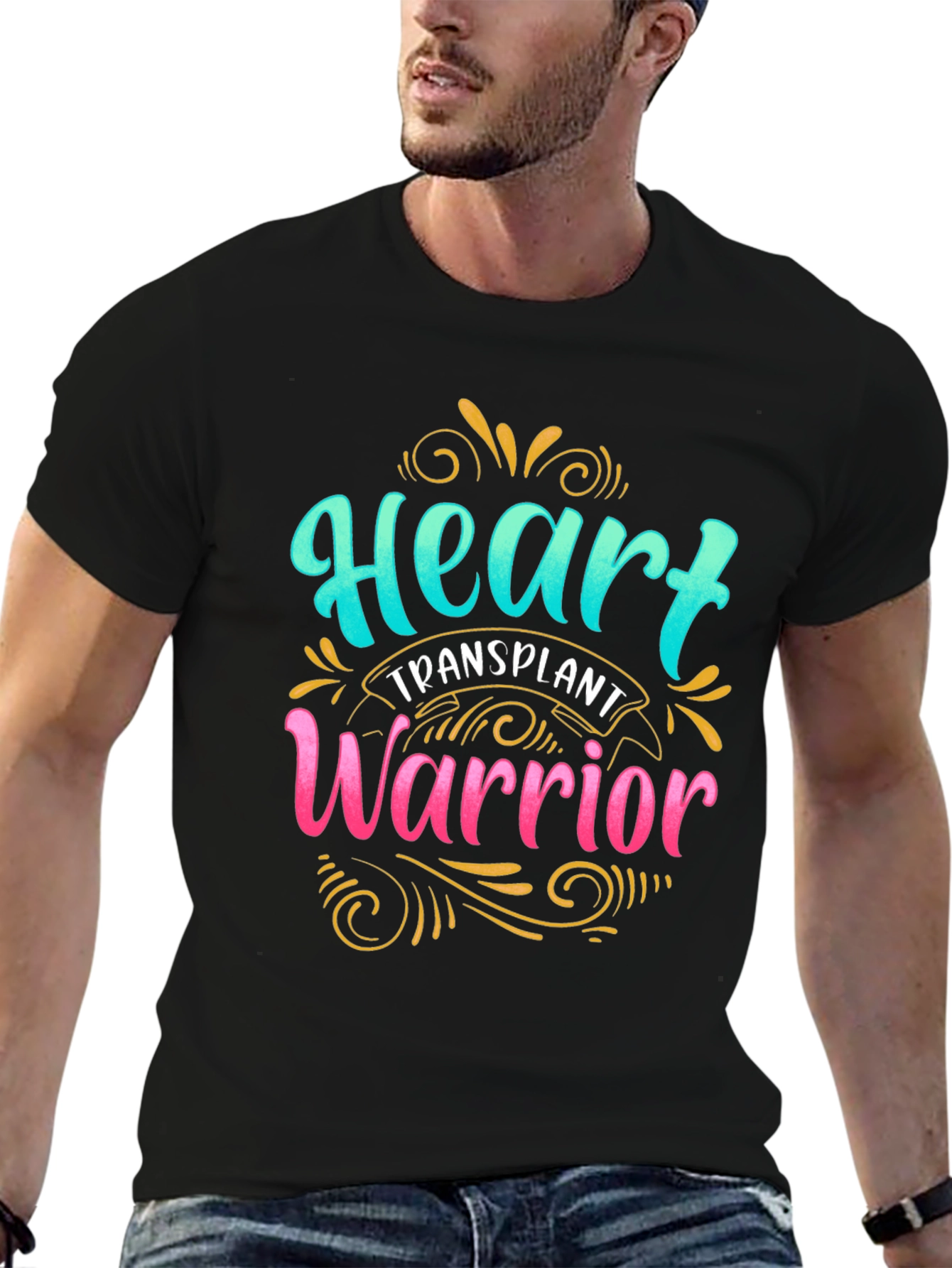 Black Heart Transplant Warrior T-Shirt view 6