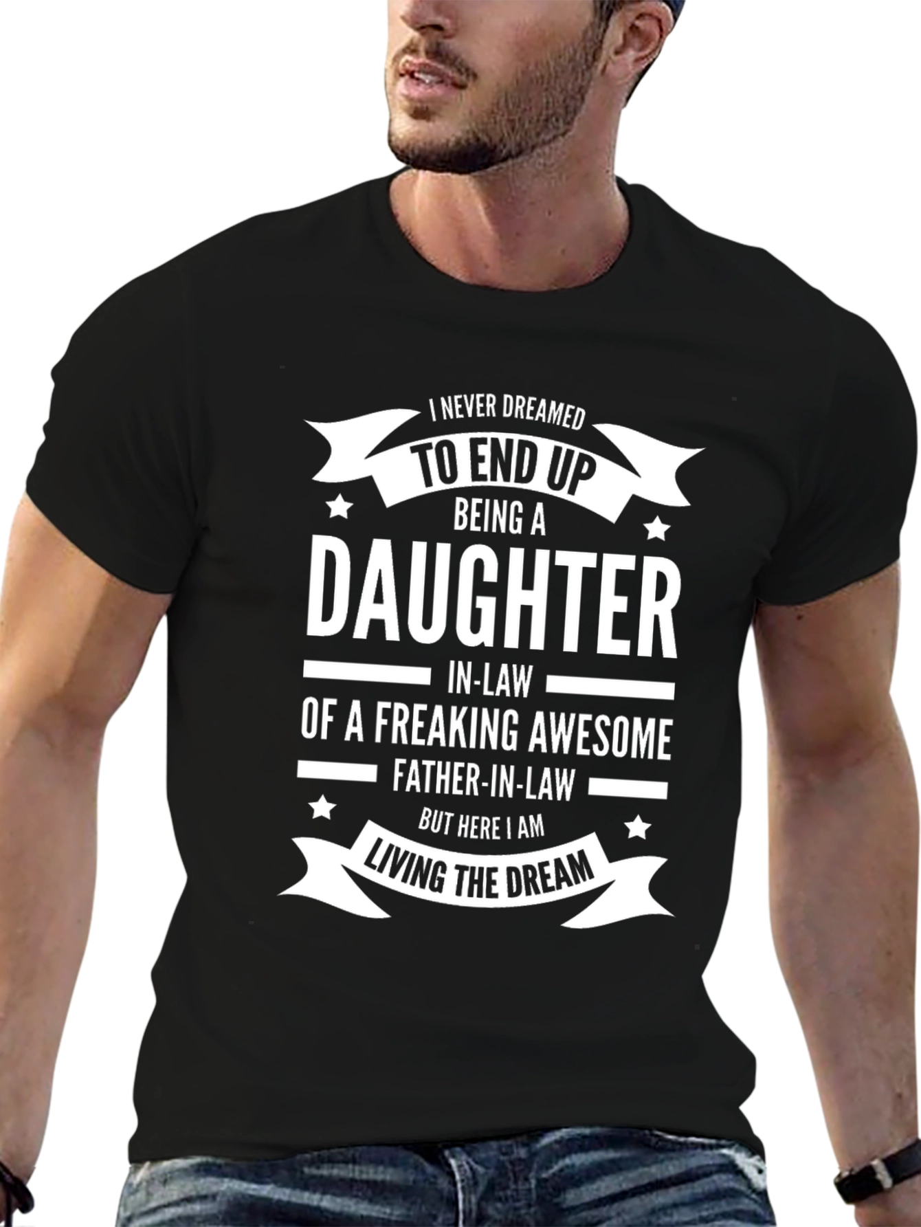 Black Daughter-in-Law Awesome Father-in-Law Graphic T-Shirt view 6