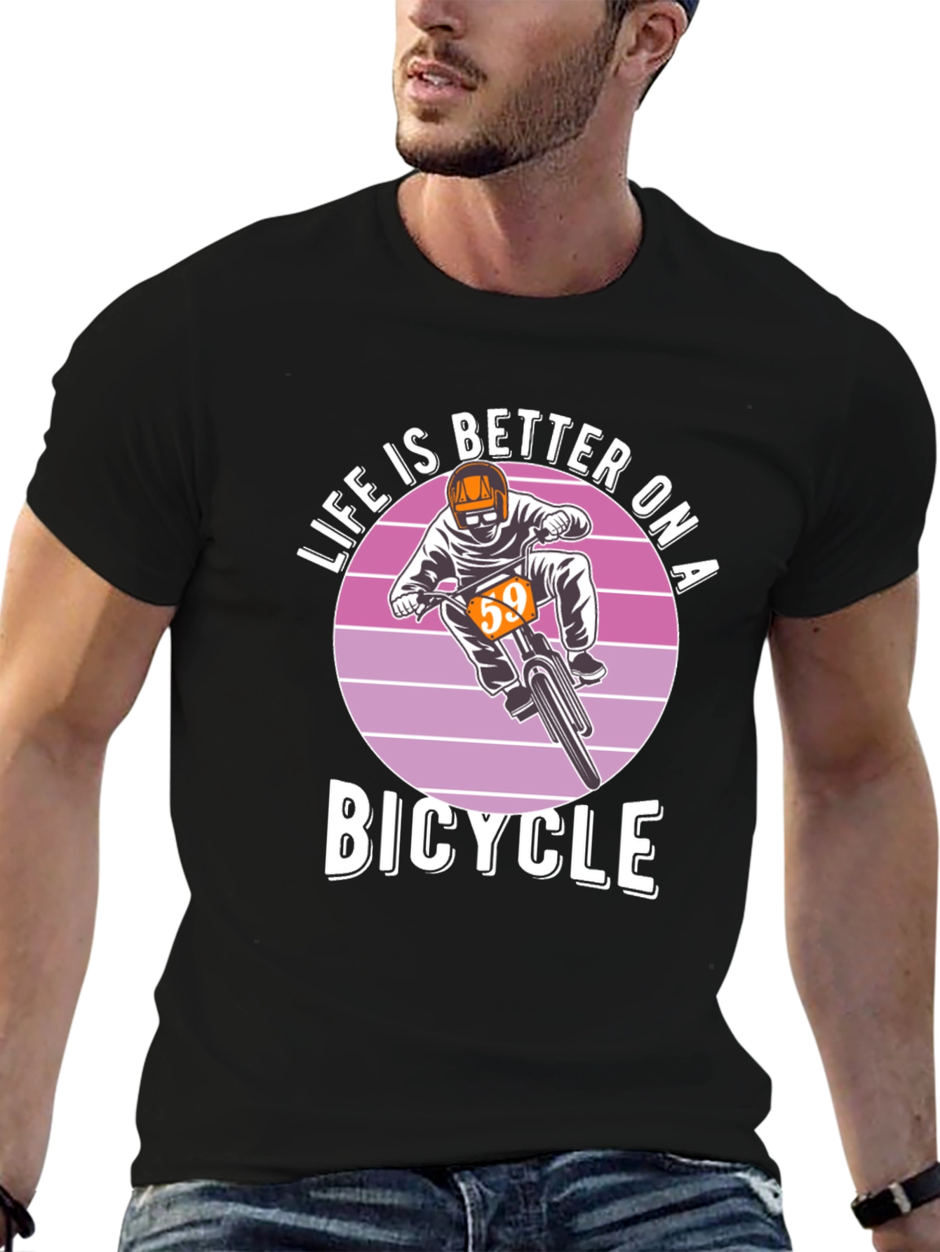 Black Life is Better on a Bicycle T-Shirt view 6