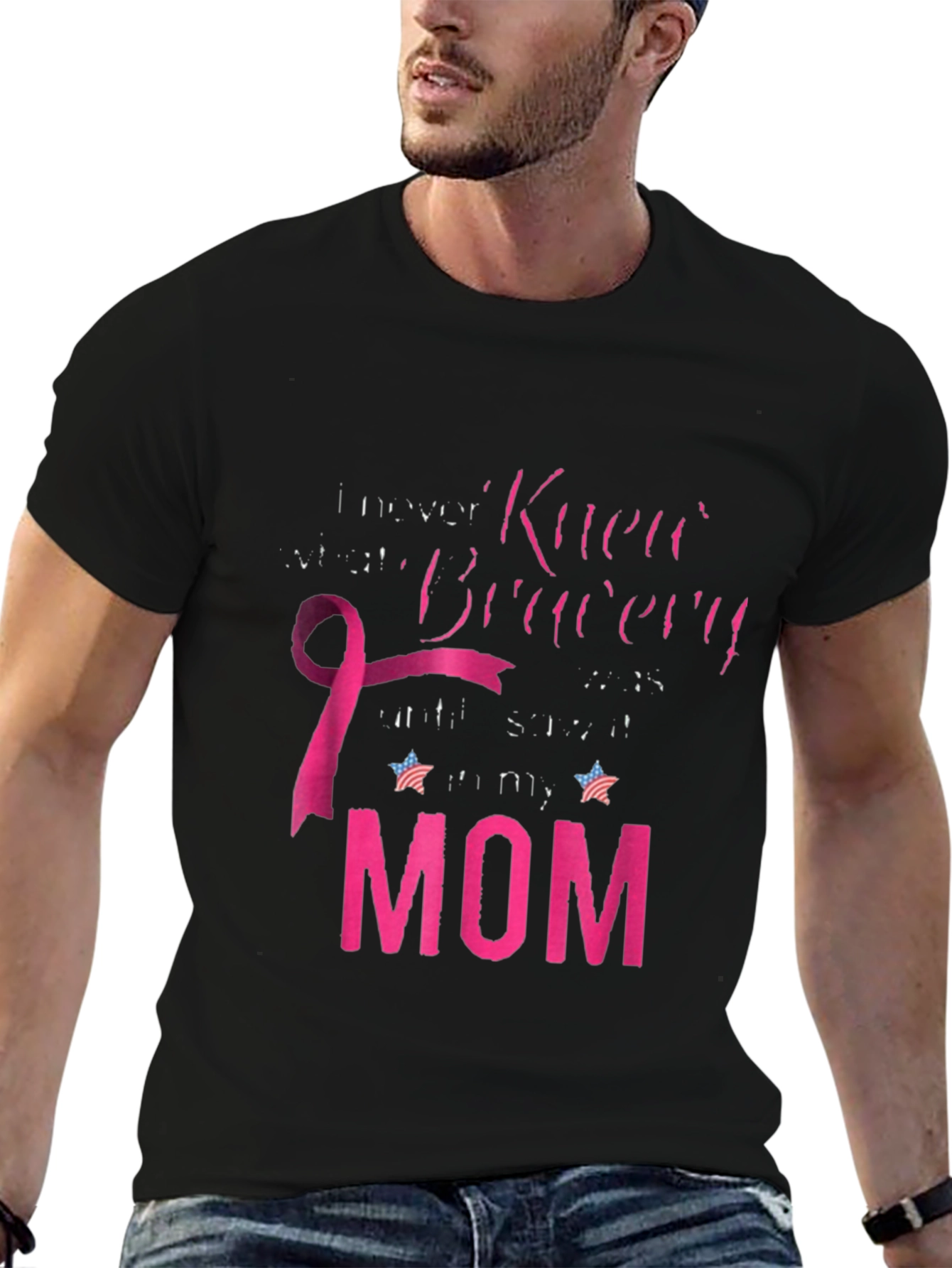 Black Bravery Breast Cancer Awareness T-Shirt view 6