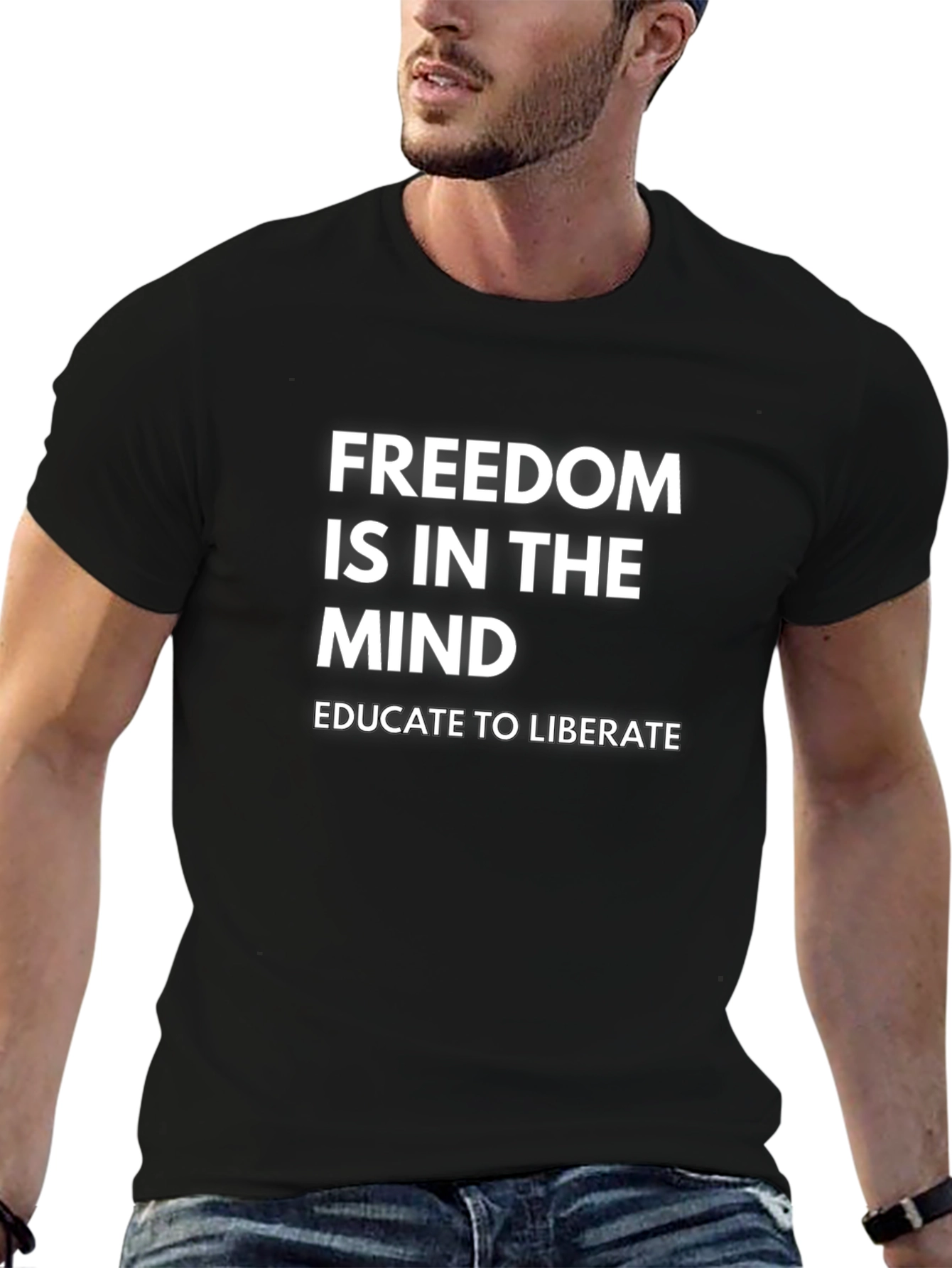 Black Freedom Is In The Mind T-Shirt view 6