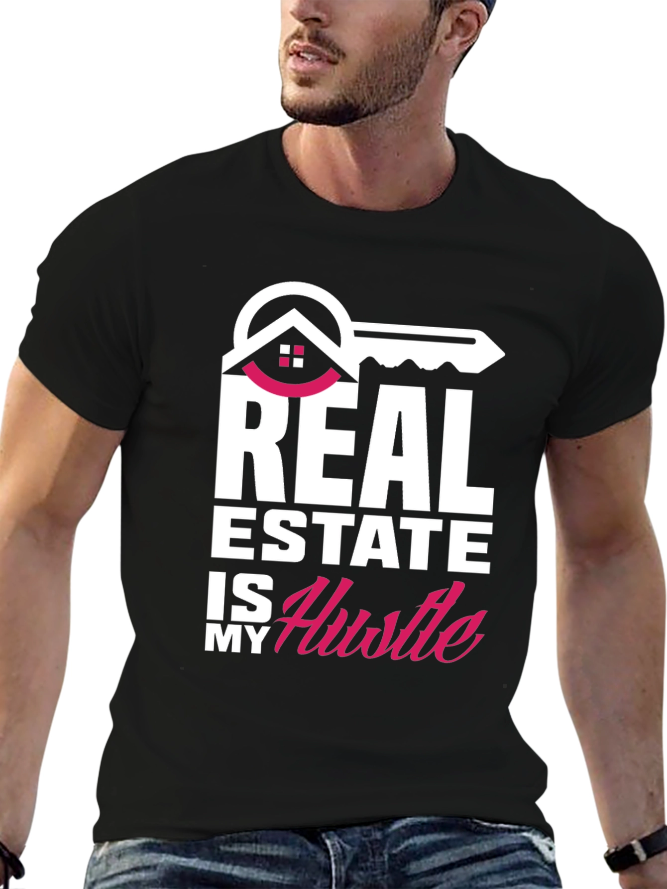 Black Real Estate Hustle T-Shirt view 6