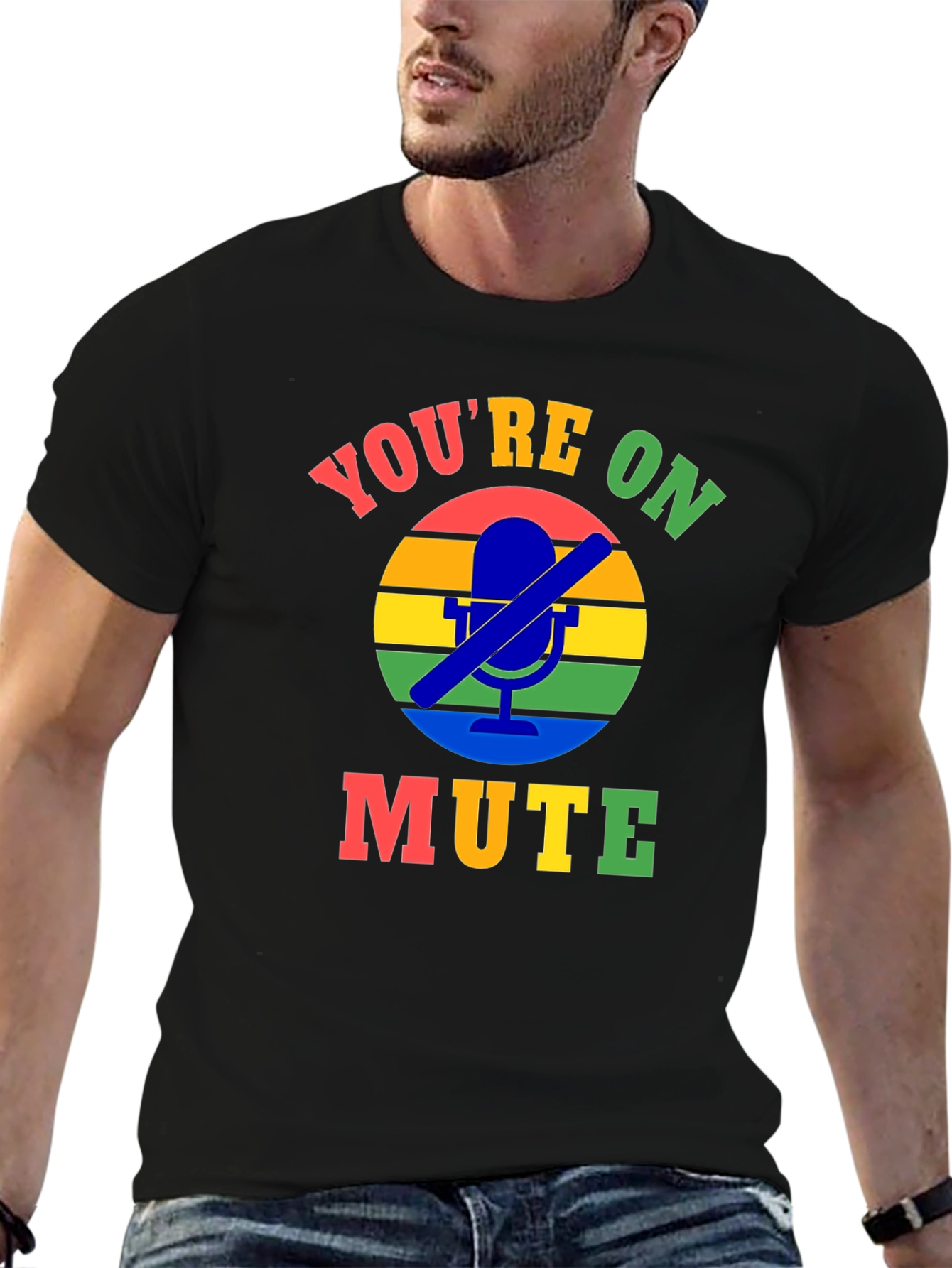 Black You're On Mute T-Shirt - Funny Zoom Call Shirt view 6