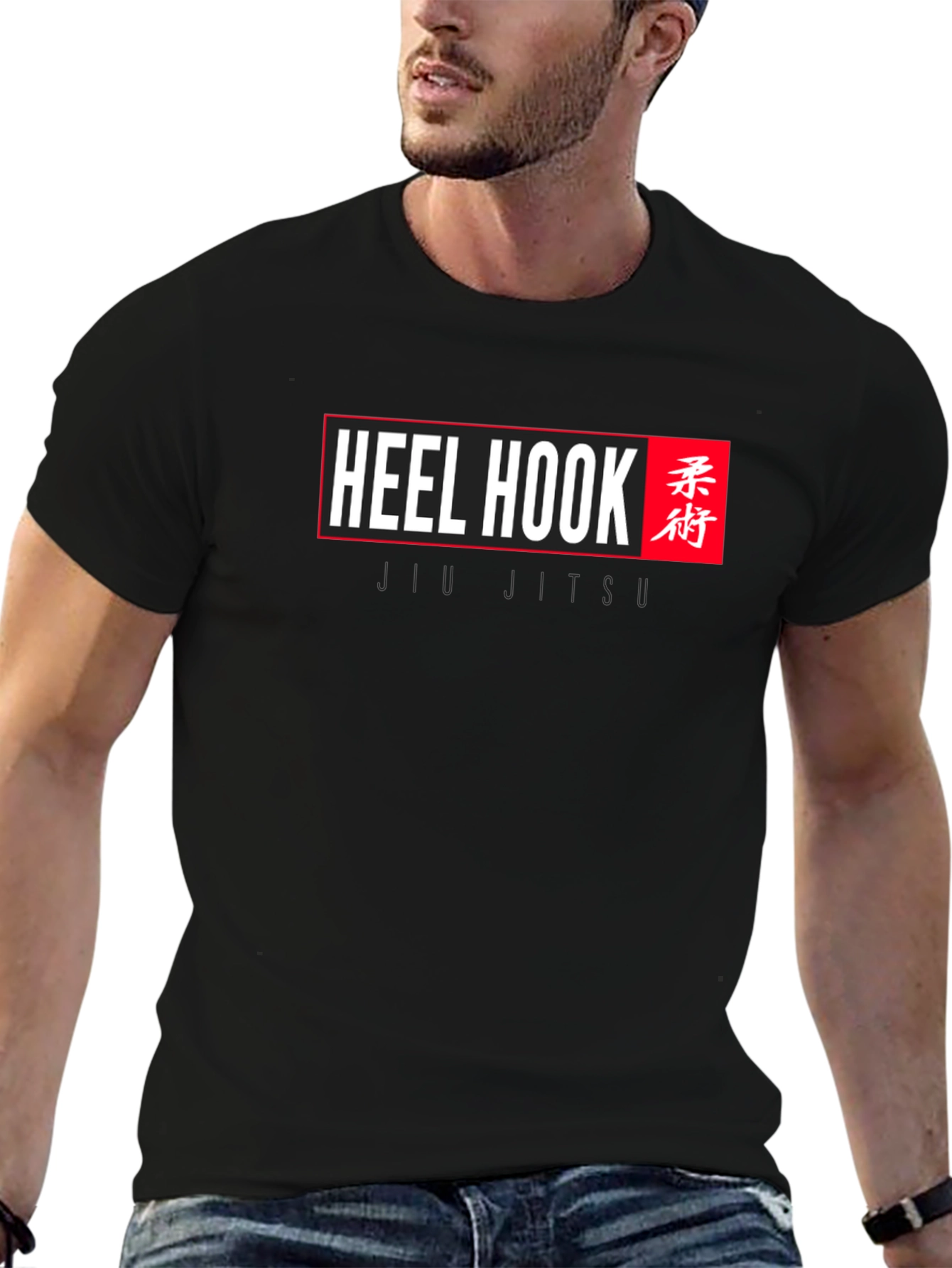Black Heel Hook Jiu Jitsu T-Shirt - Black view 6