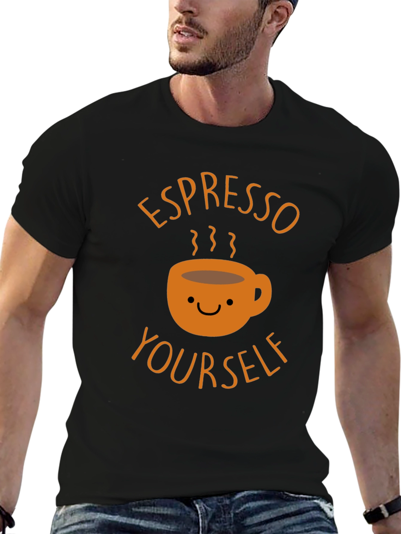 Black Espresso Yourself Graphic Tee - Coffee Lover Shirt view 6