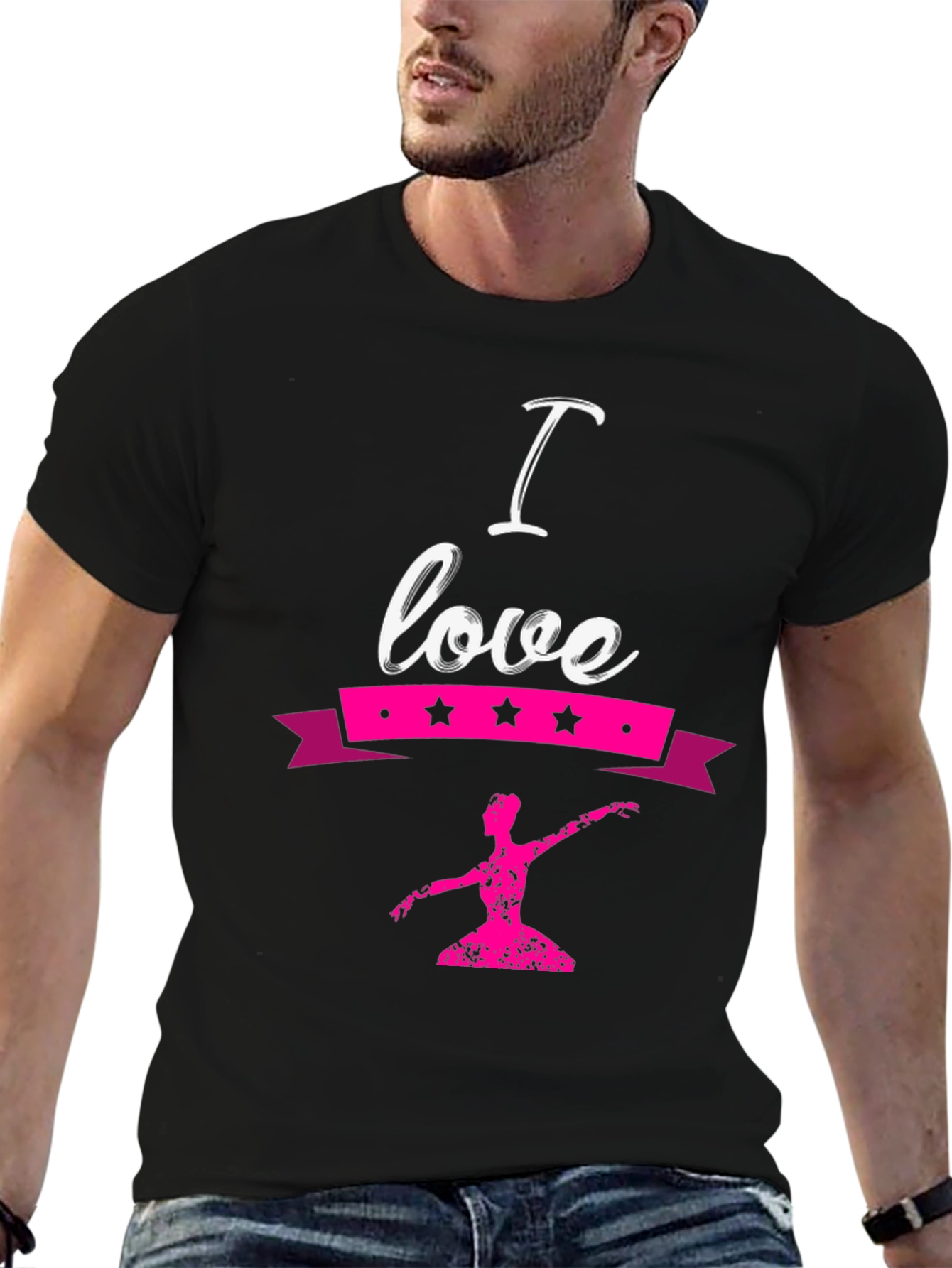 Black I Love Ballet Graphic T-Shirt view 6