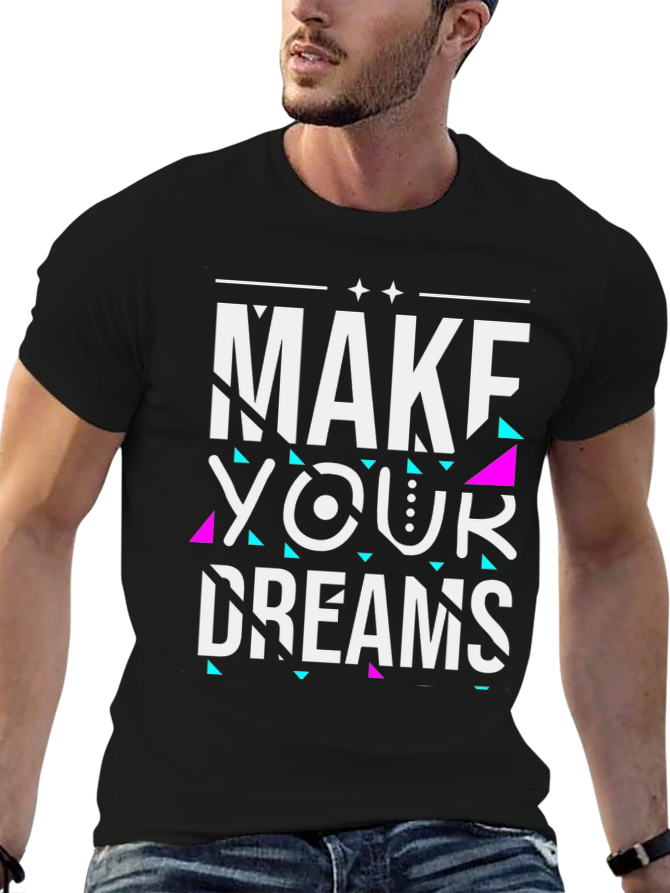 Black Make Your Dreams Graphic Tee - Black view 6