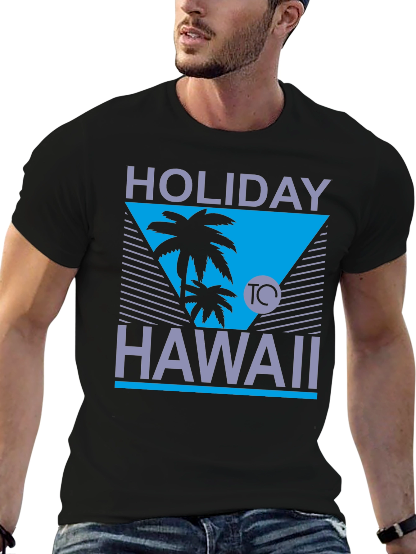 Black Holiday Hawaii Graphic Tee - Island Vibes T-Shirt view 6