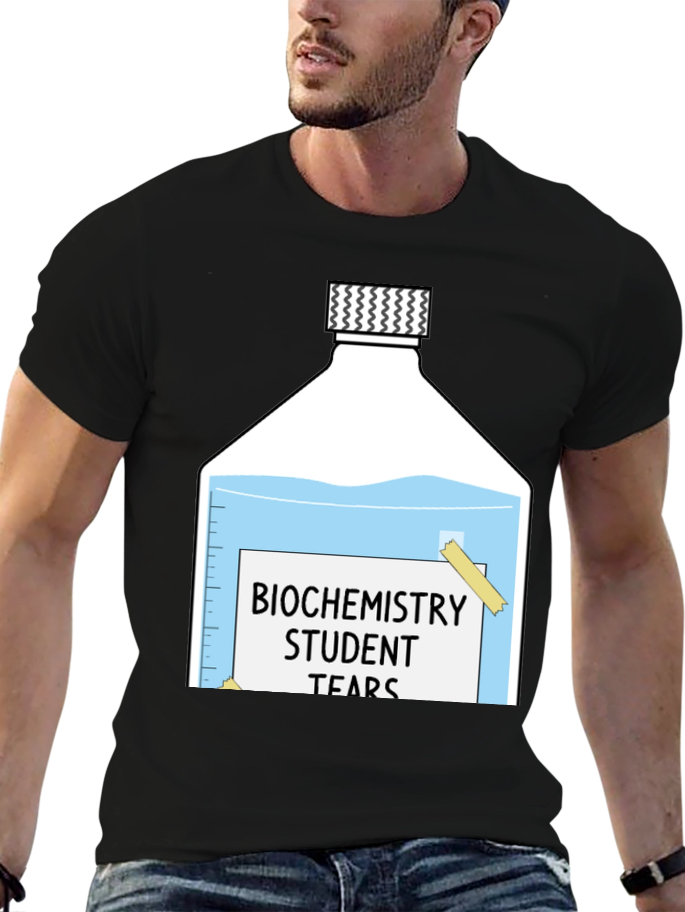 Black Biochemistry Student Tears T-Shirt view 6