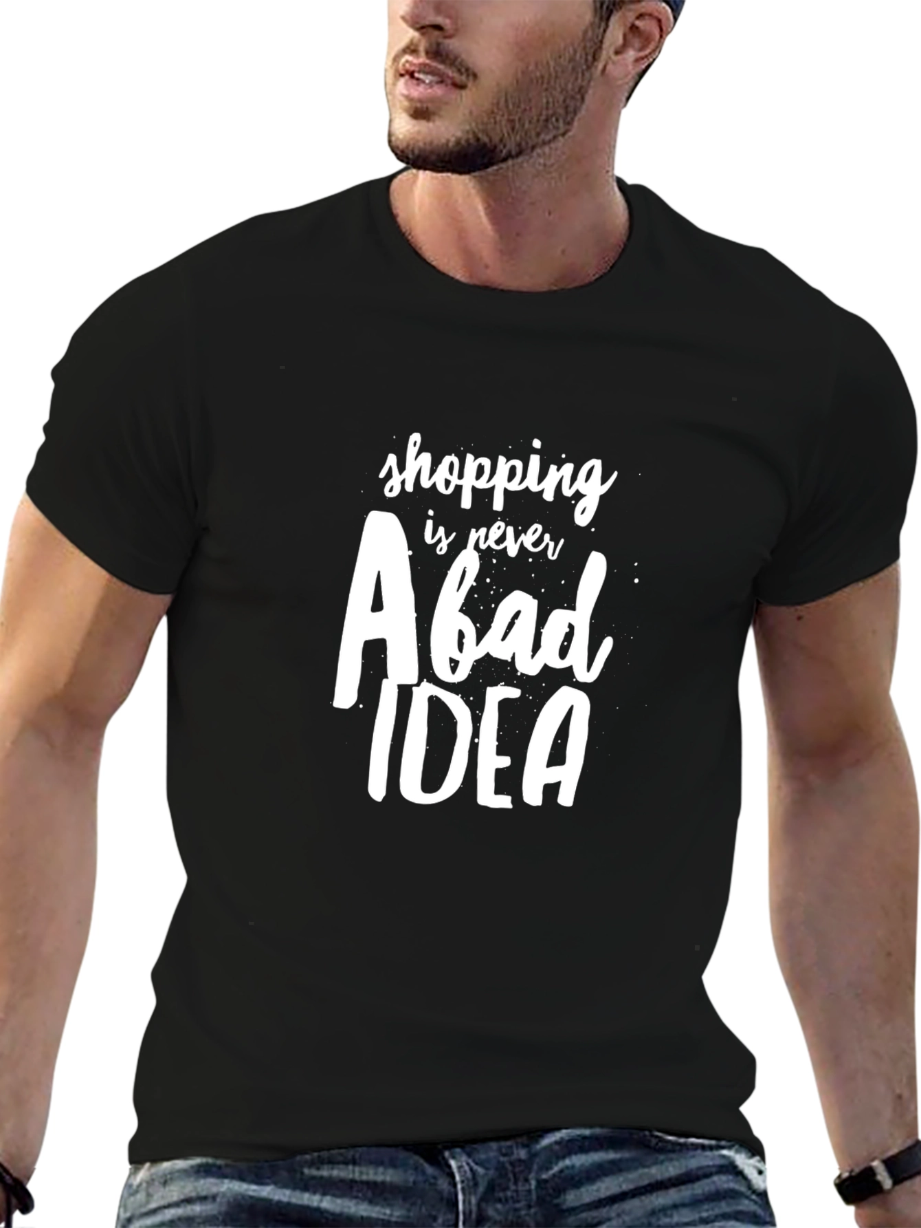 Black Shopping is Never a Bad Idea Graphic Tee view 6