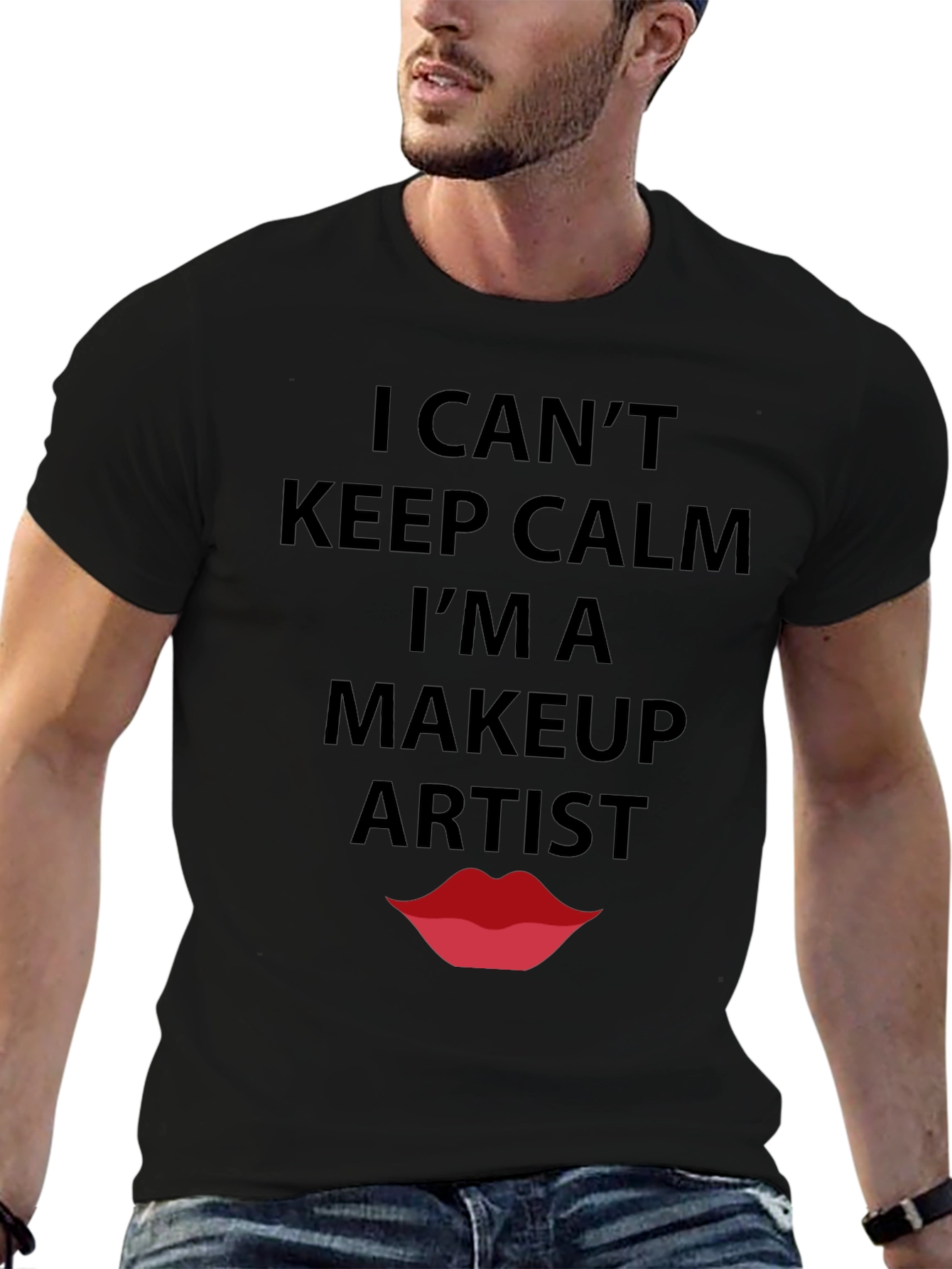 Black Makeup Artist T-Shirt - Keep Calm Funny Tee view 6