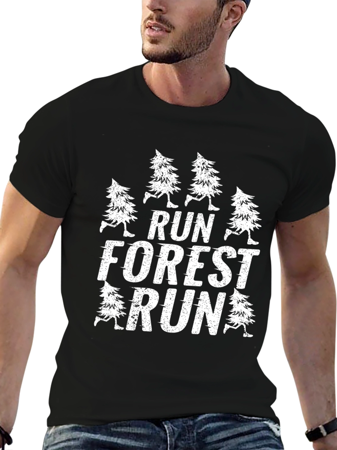 Black Run Forest Run Black Graphic Tee view 6