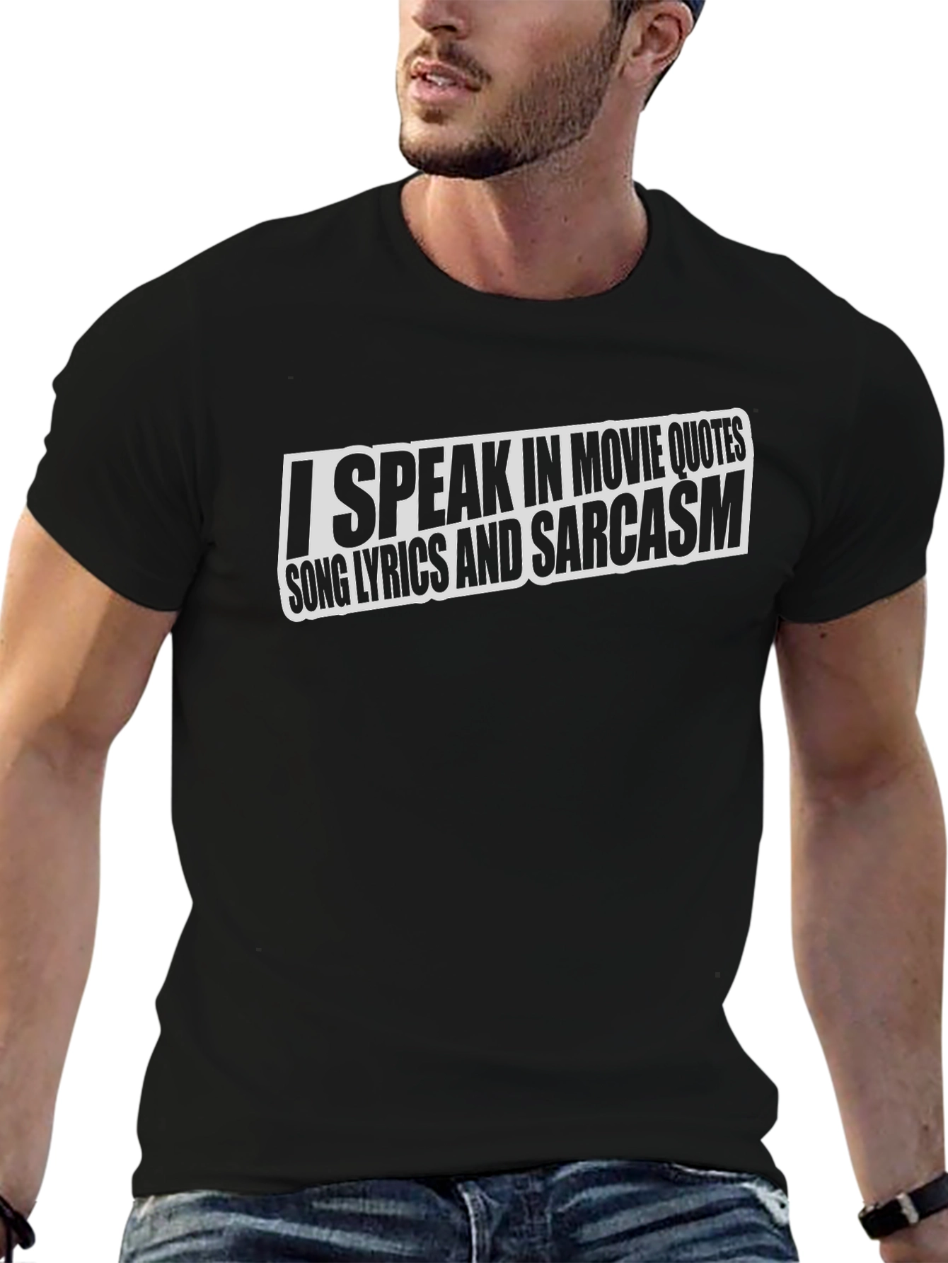 Black Movie Quote & Sarcasm Graphic T-Shirt view 6