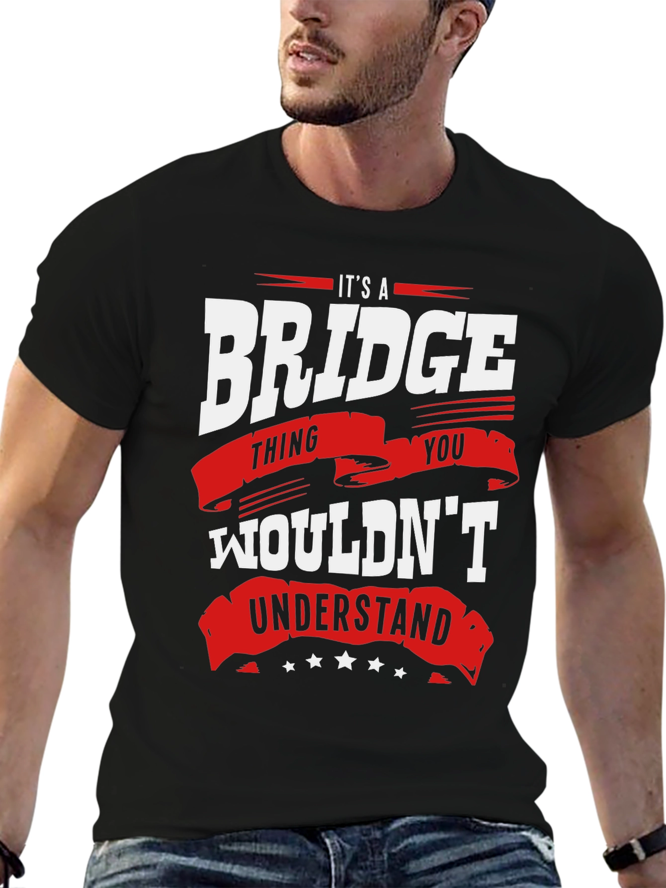Black It's a Bridge Thing T-Shirt view 6