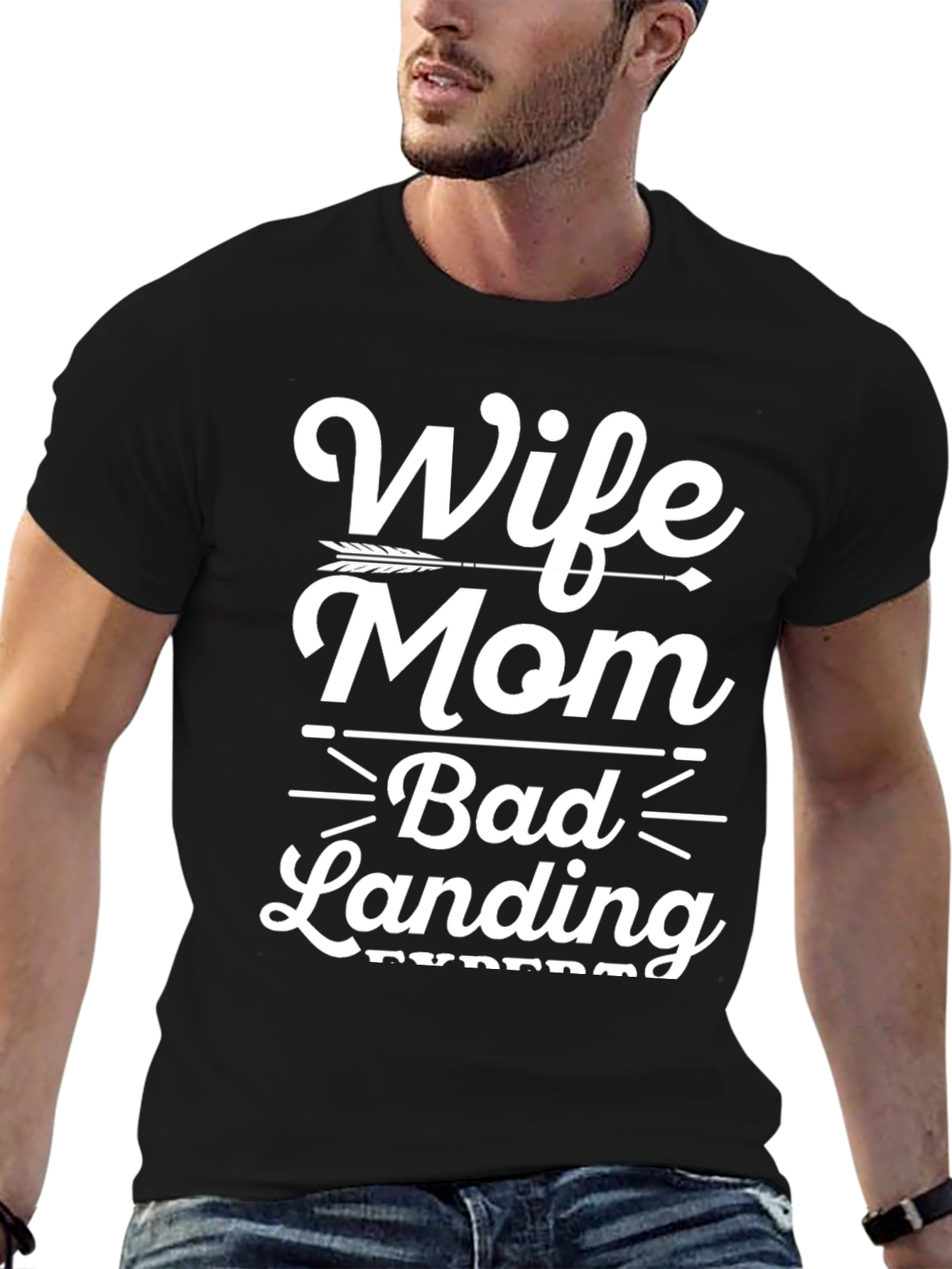 Black Wife Mom Bad Landing T-Shirt view 6