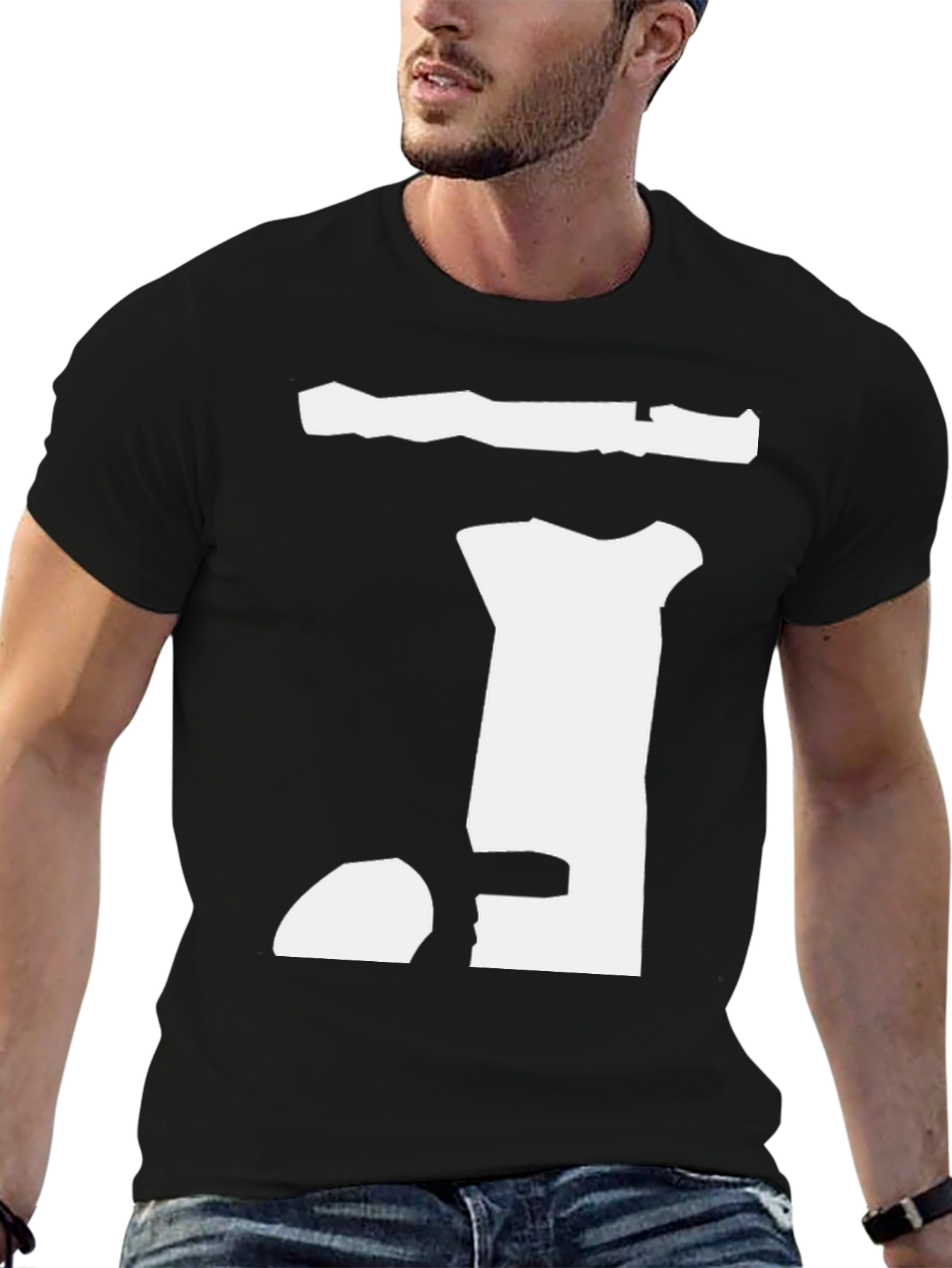 Black Abstract Graphic Print Black T-Shirt view 6