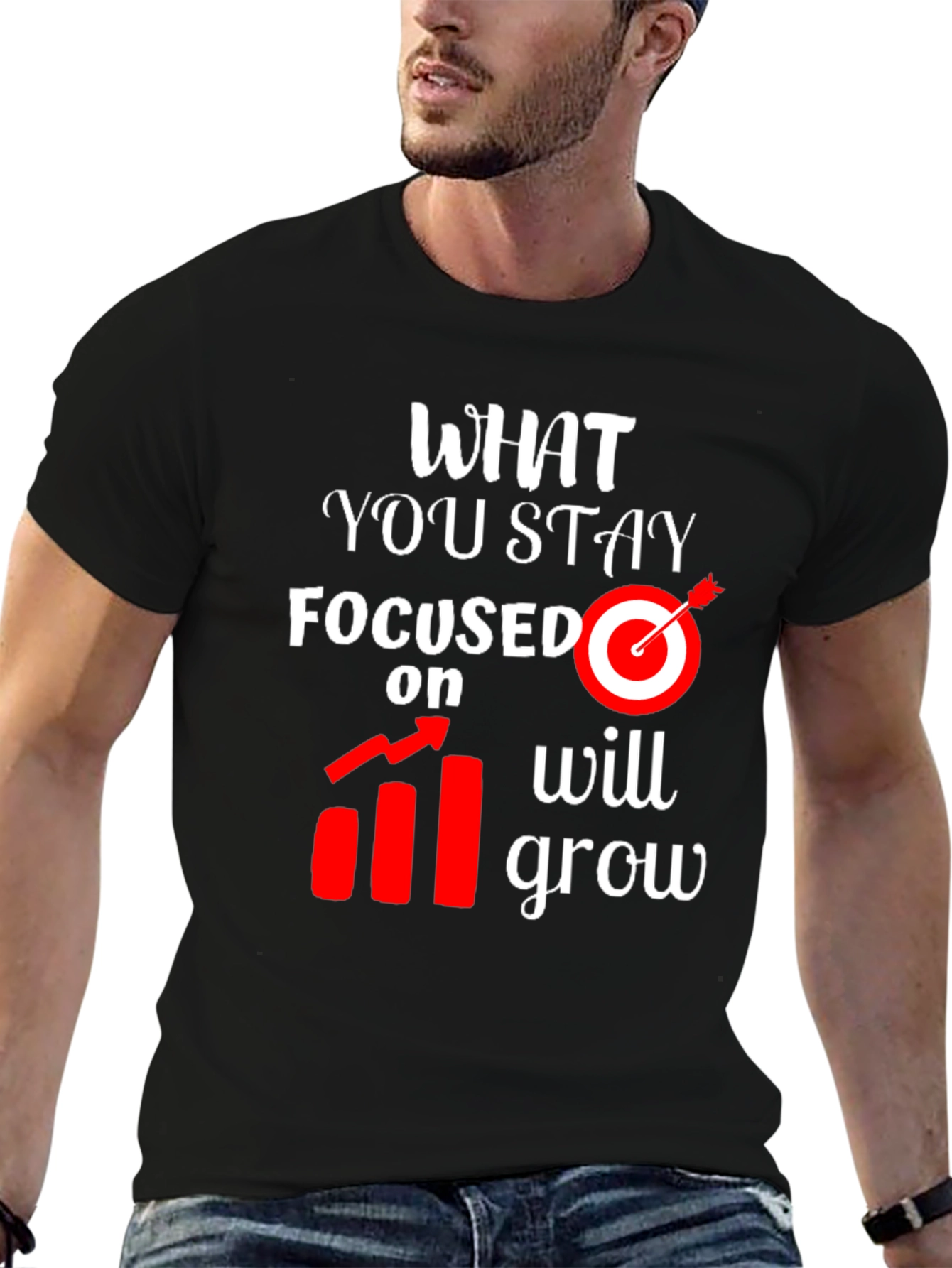 Motivational Black Graphic T-Shirt - 6