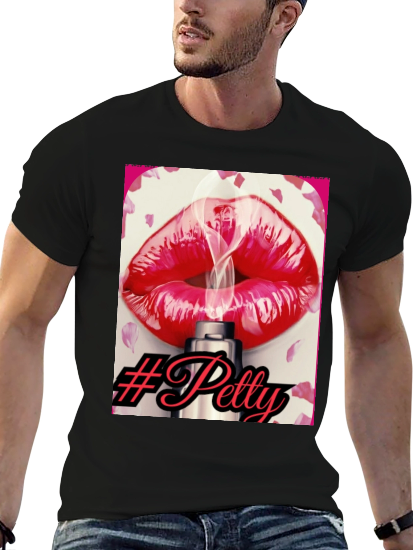 Black Petty Lips Graphic T-Shirt view 6