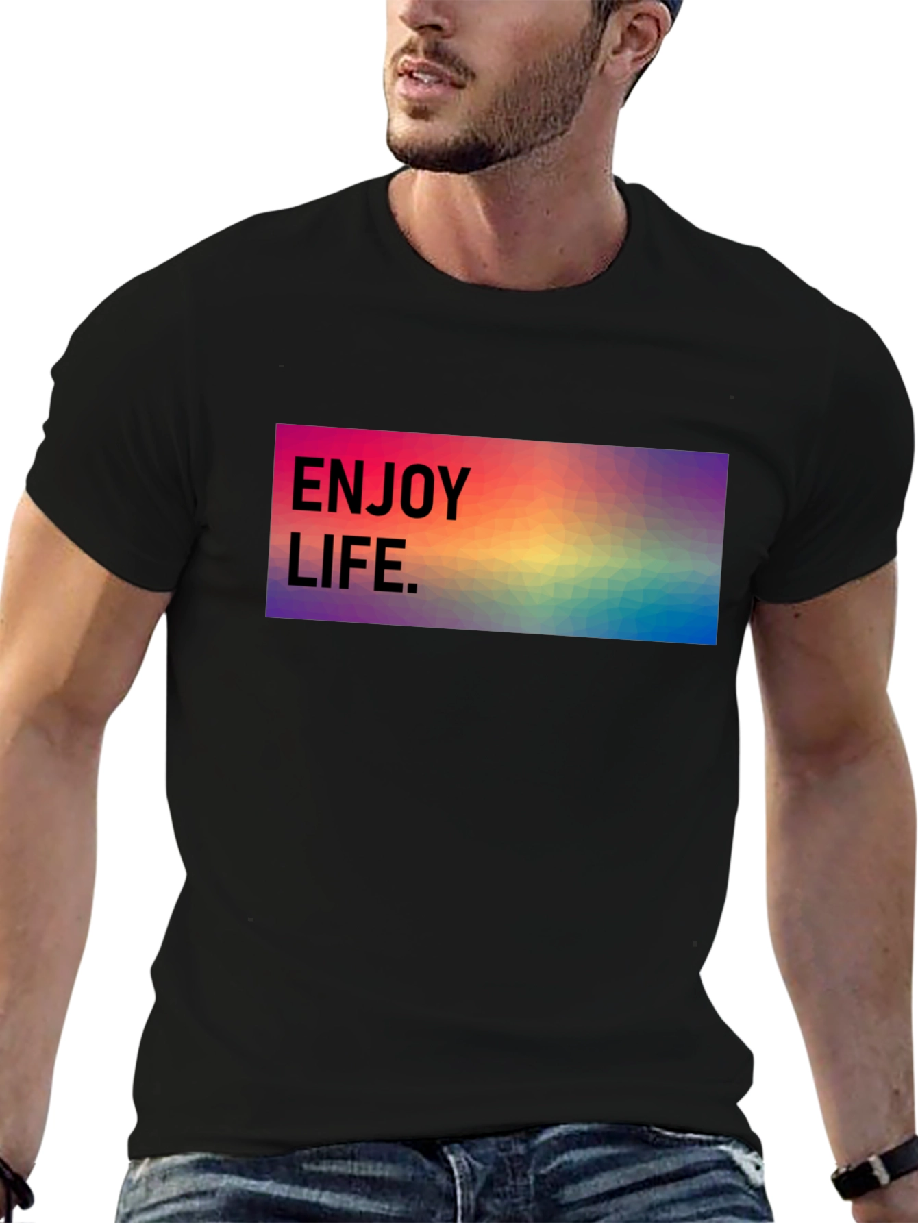 Black Enjoy Life Graphic Tee - Black view 6