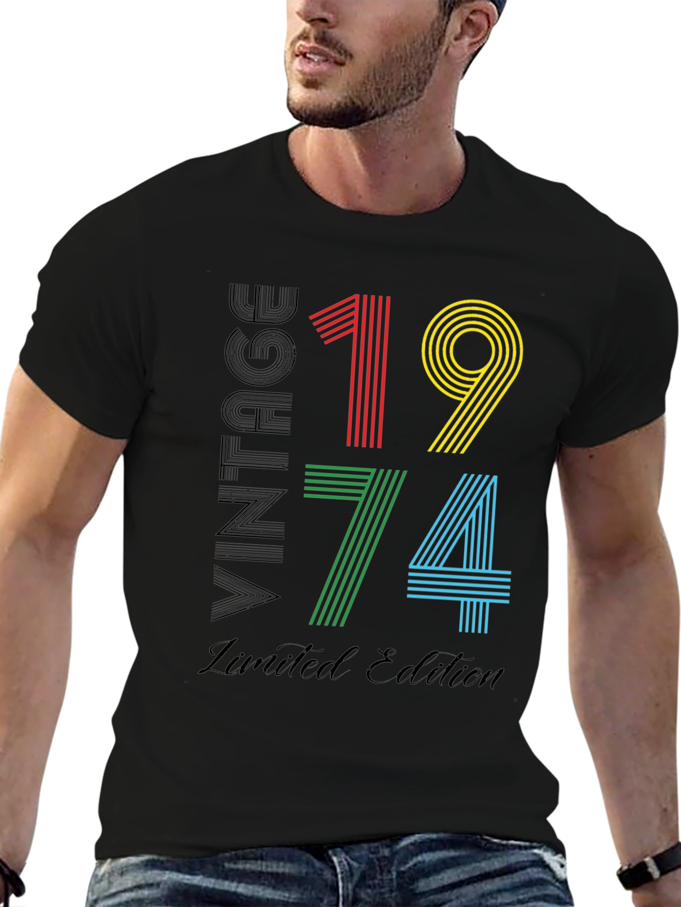 Black Vintage 1974 Limited Edition Graphic T-Shirt view 6