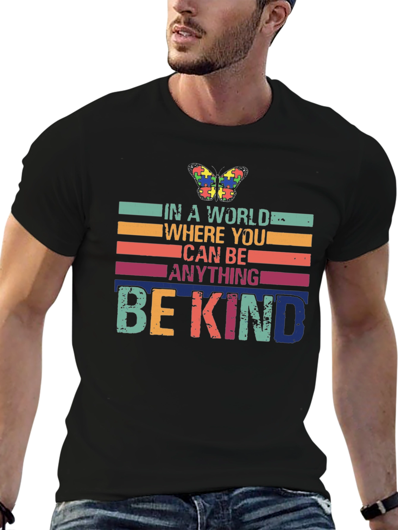 Black Be Kind Autism Awareness Graphic Tee view 6