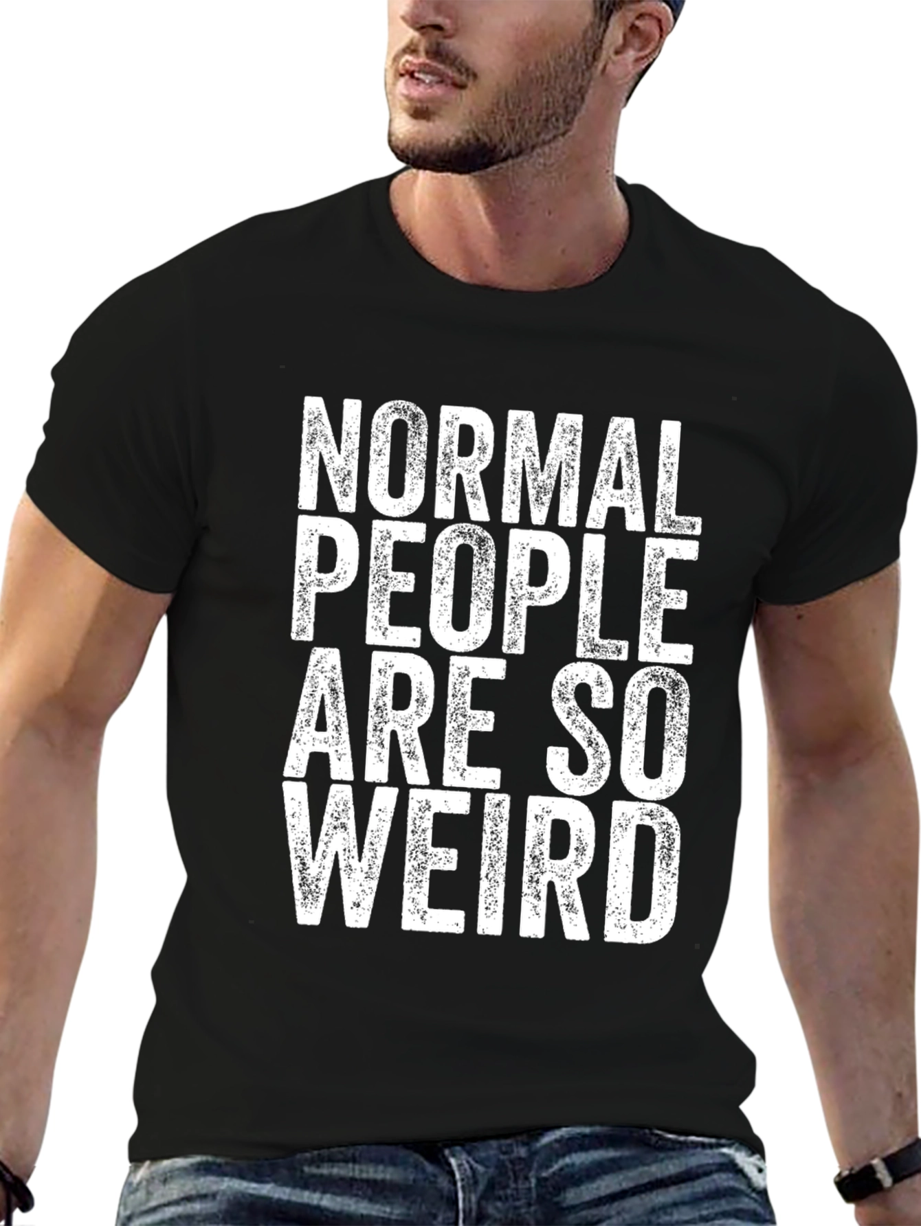 Black Normal People Are So Weird Graphic Tee view 6