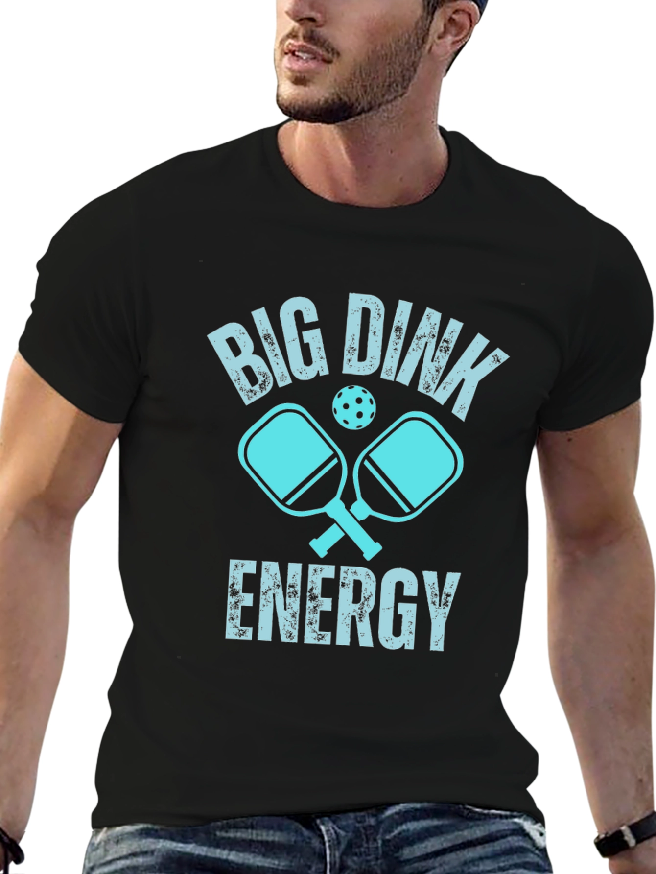 Black Big Dink Energy Pickleball Graphic Tee view 6