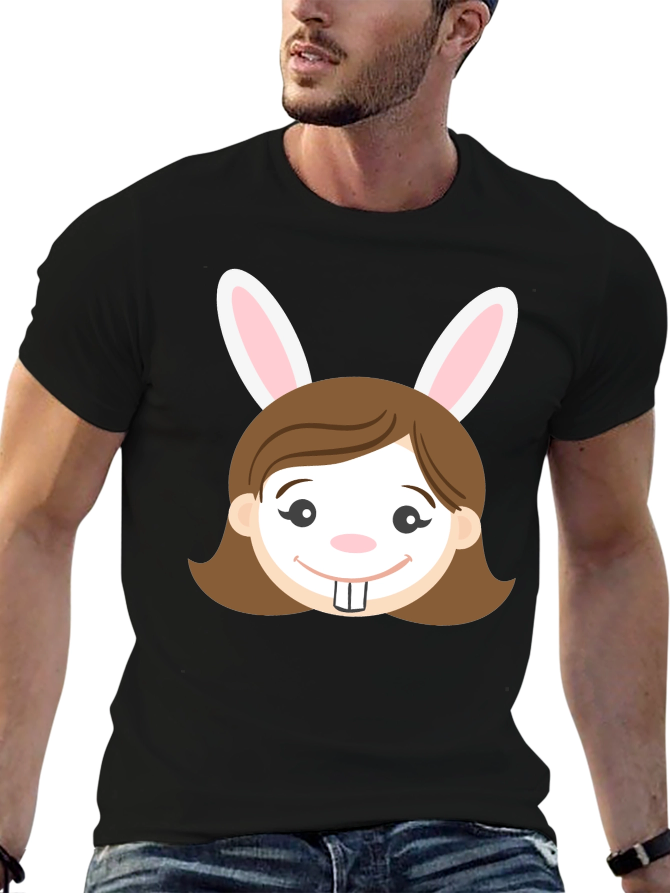 Black Bunny Girl Graphic T-Shirt - Easter Fun! view 6